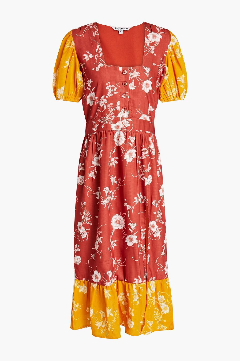 WALTER BAKER Cara floral-print crepe de chine midi dress | THE OUTNET