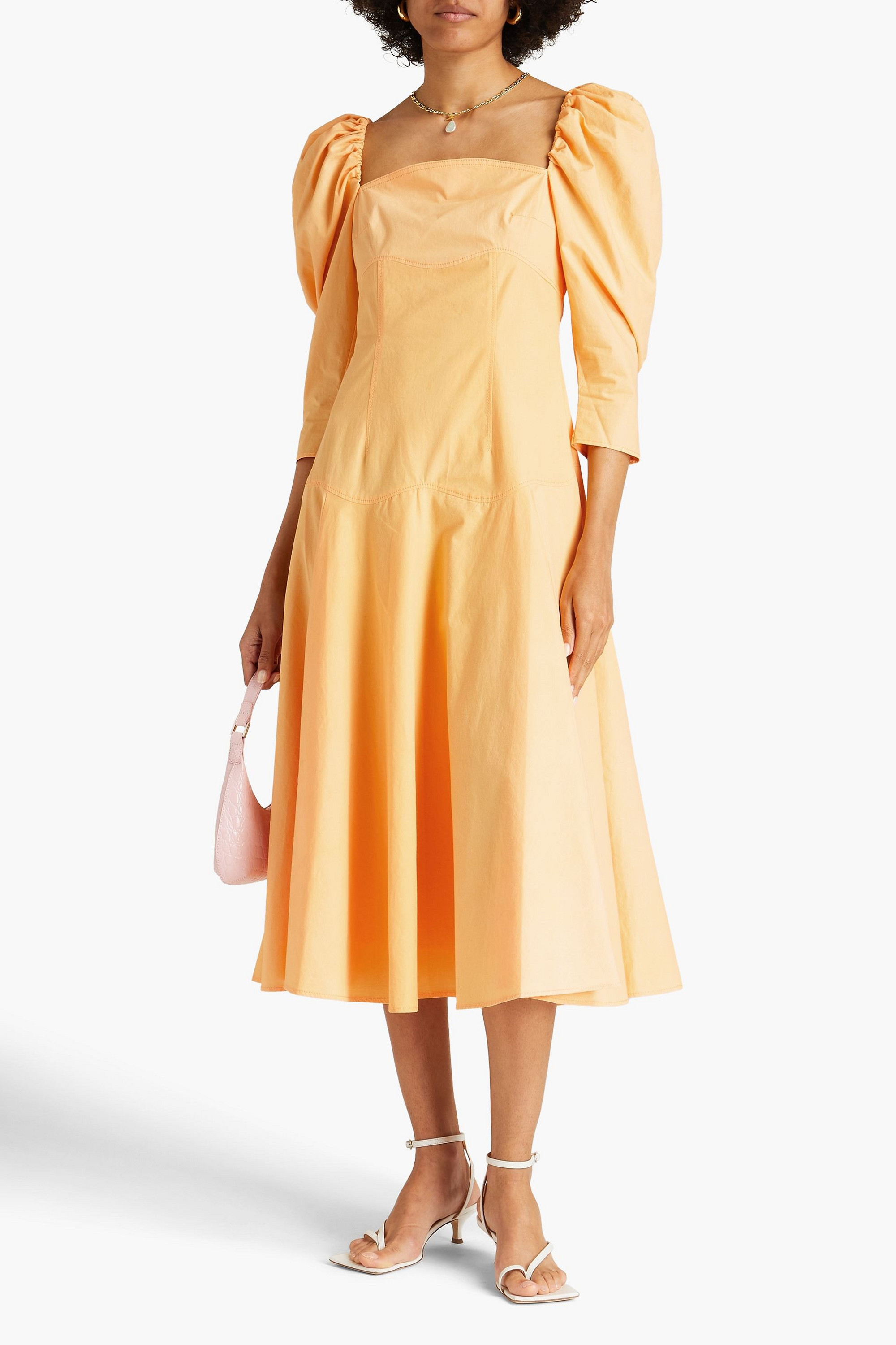 Rejina Pyo Celeste gathered organic cotton-poplin midi dress