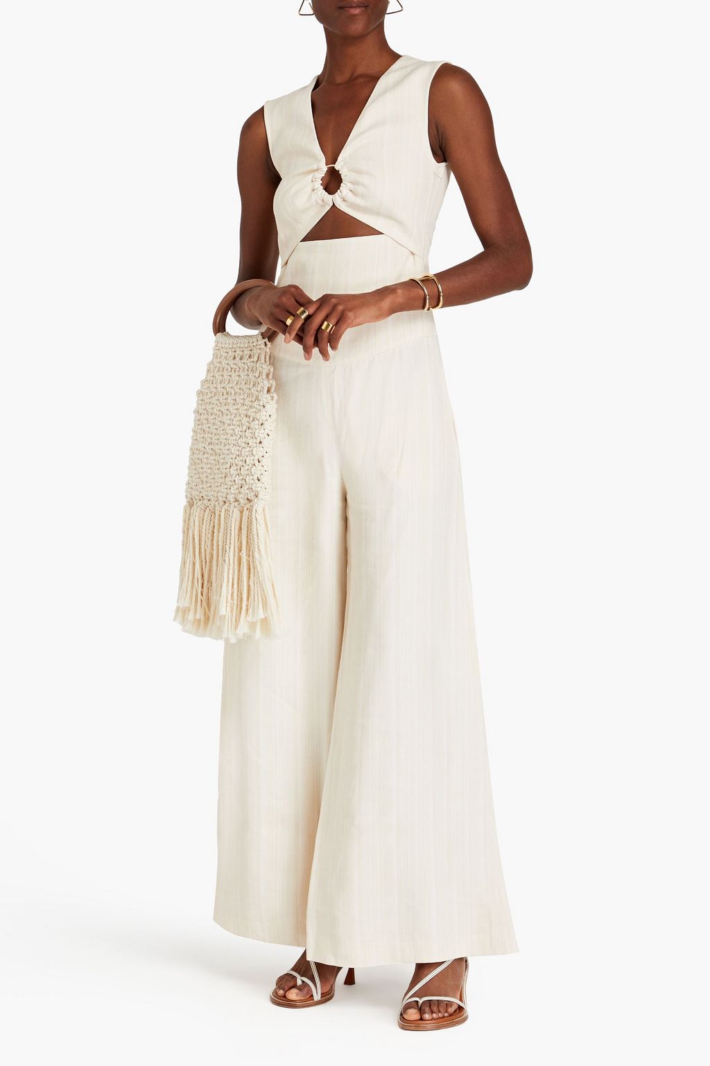 ANNA QUAN Mariana cutout woven wide-leg jumpsuit