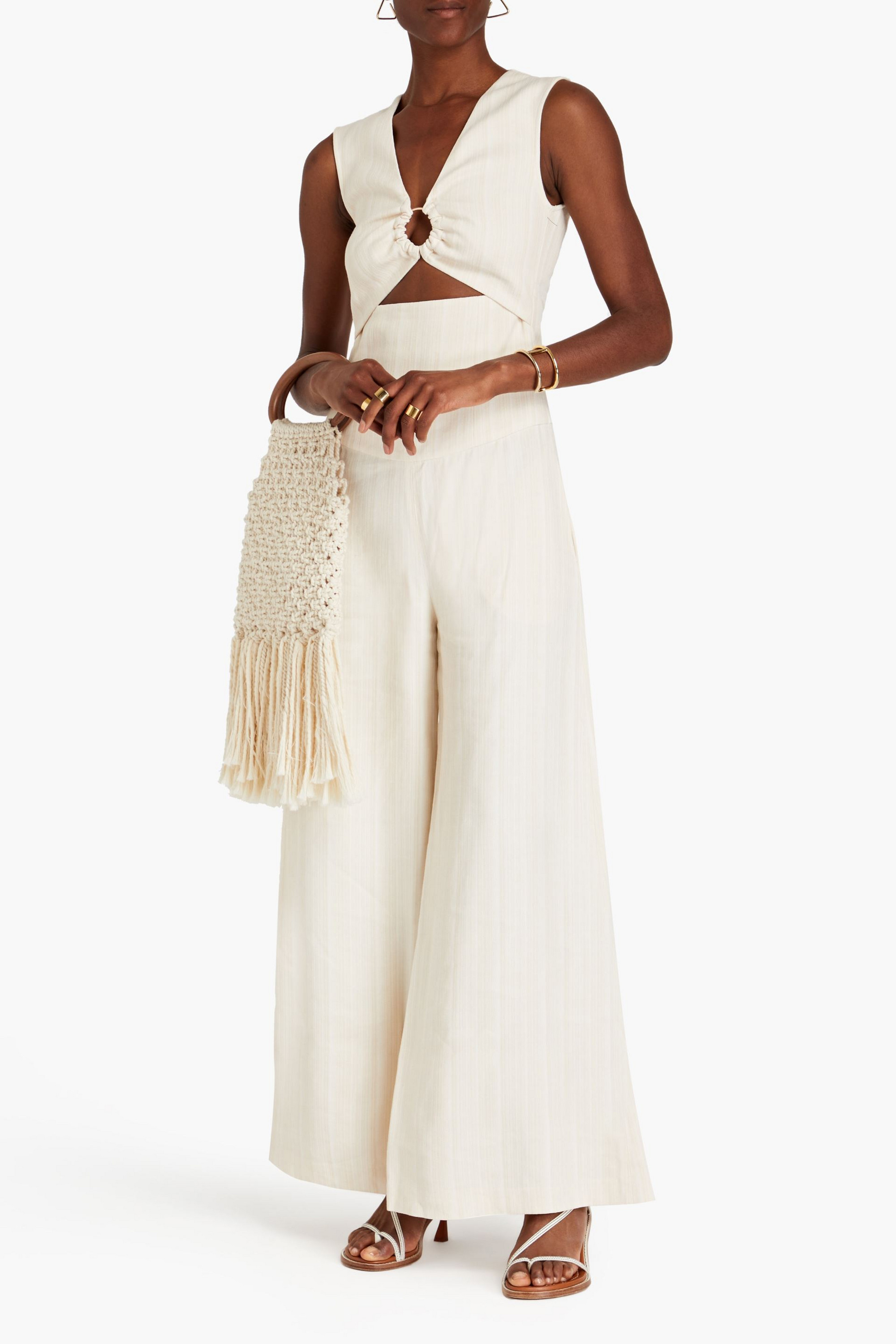 Anna Quan Mariana cutout woven wide-leg jumpsuit