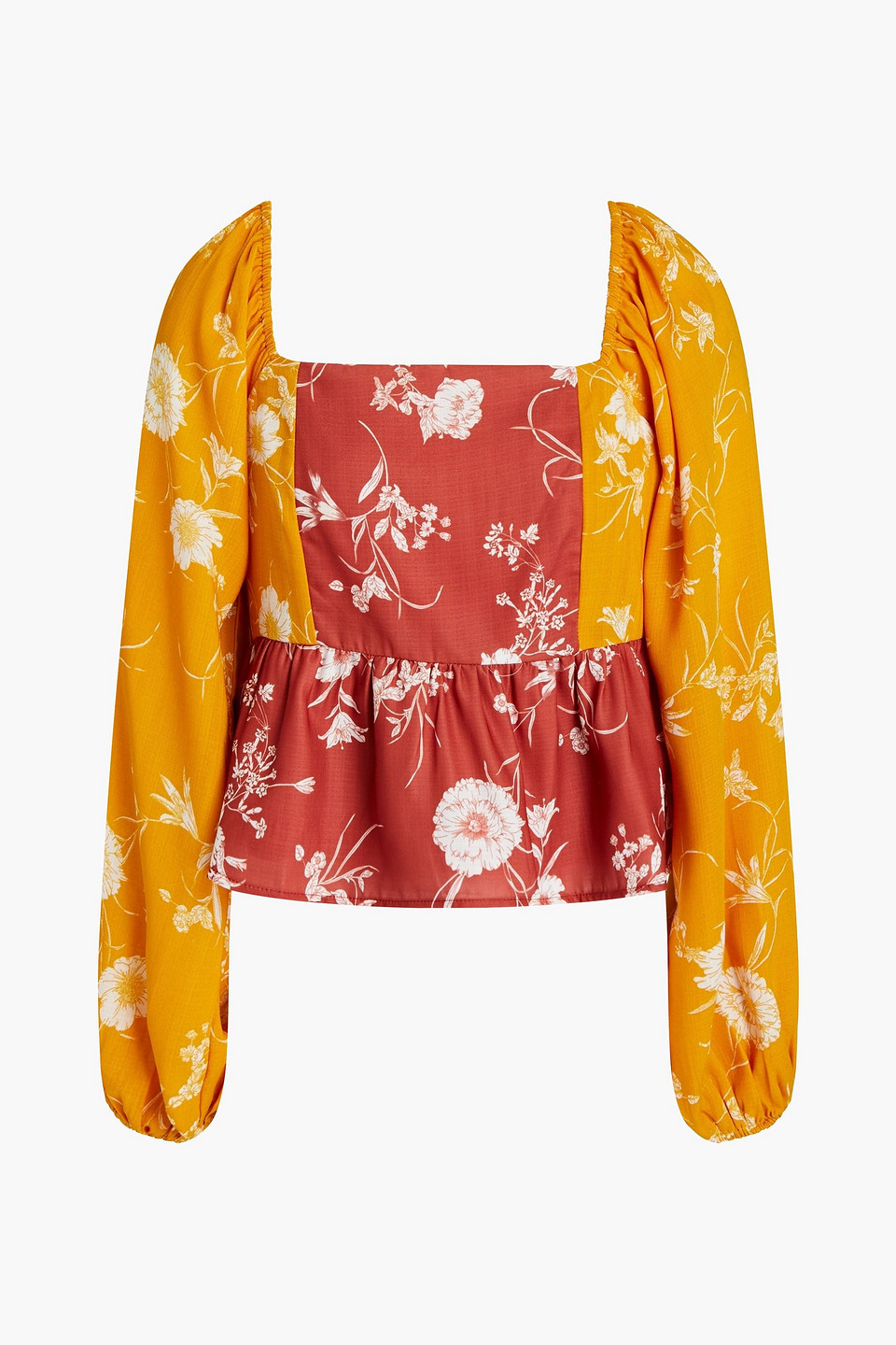 Cleo floral-print crepe de chine top