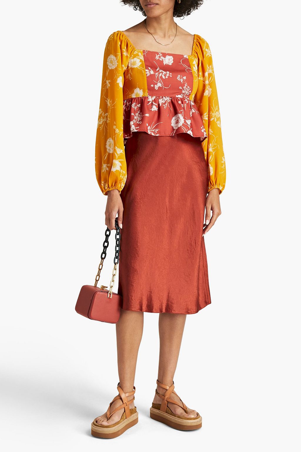 WALTER BAKER Cleo floral-print crepe de chine top
