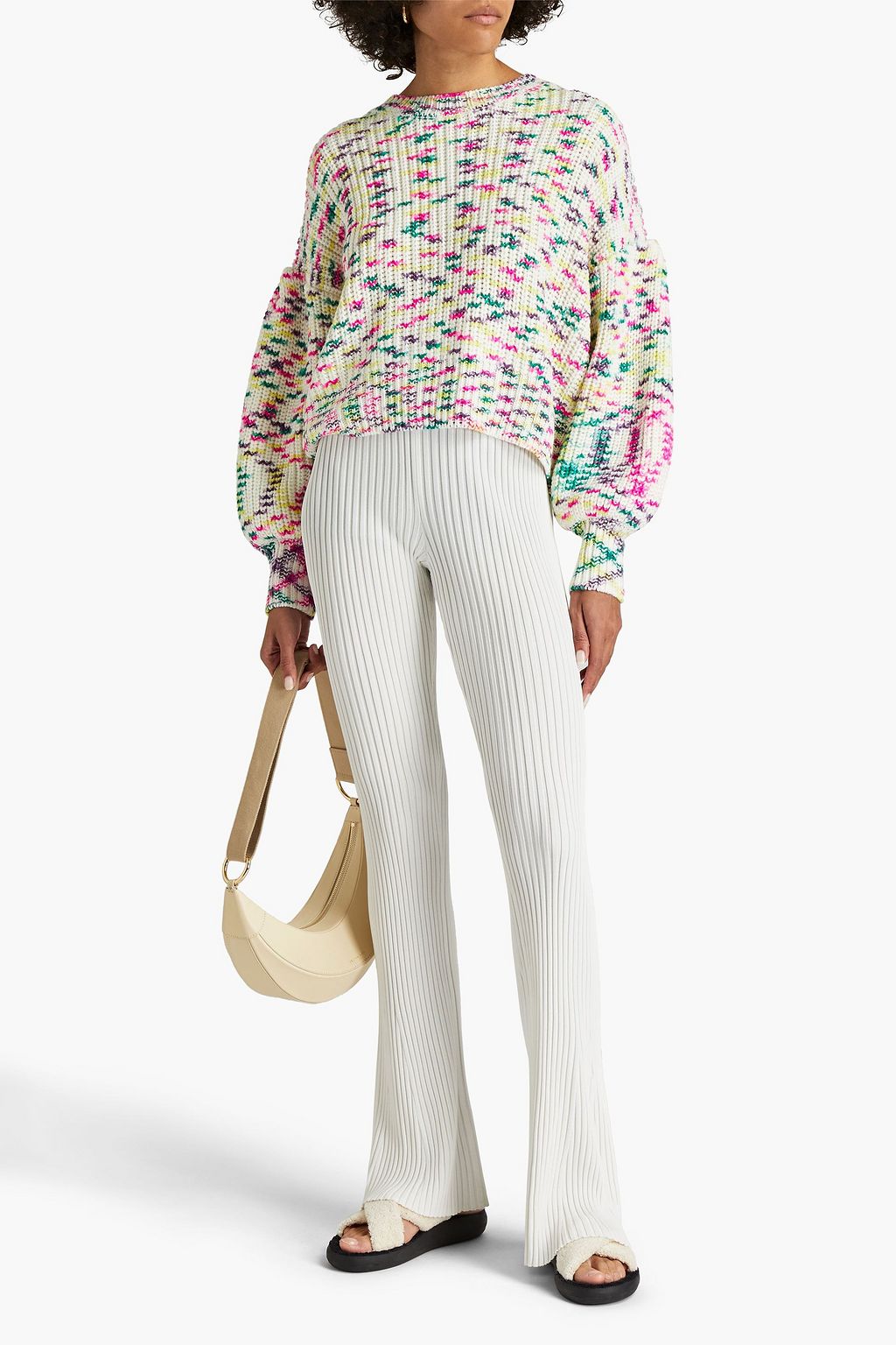 CINQ À SEPT Marled knitted sweater | THE OUTNET