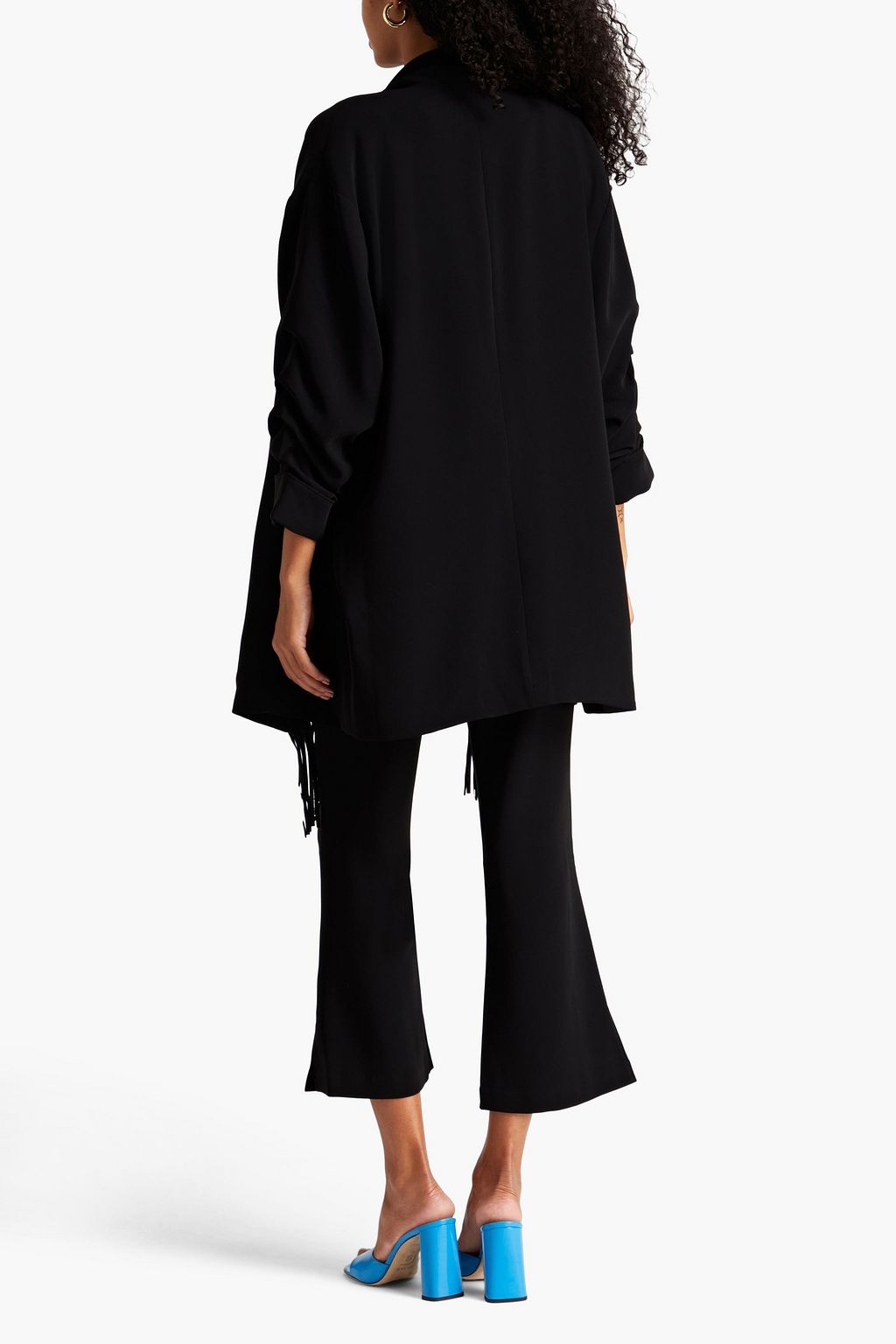 CINQ À SEPT Azura fringed crepe jacket