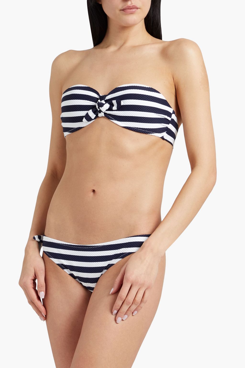 HEIDI KLEIN Knotted striped seersucker underwired bikini top