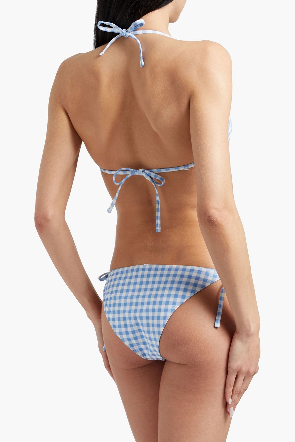 HVN Gingham triangle bikini top