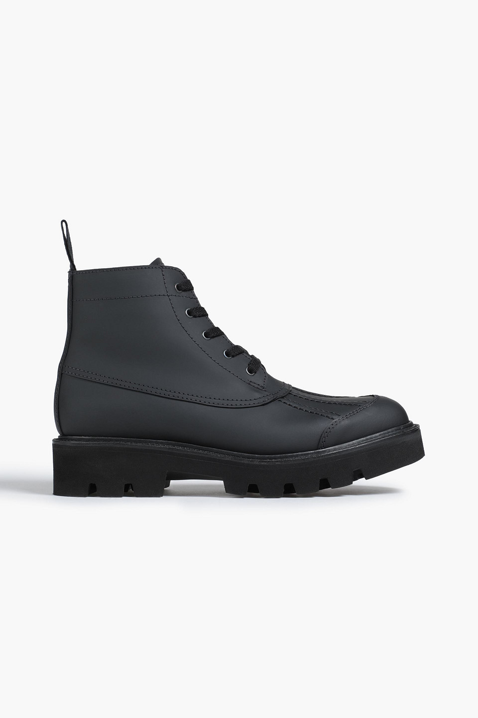 Grenson Jackie Leather Combat Boots In Black