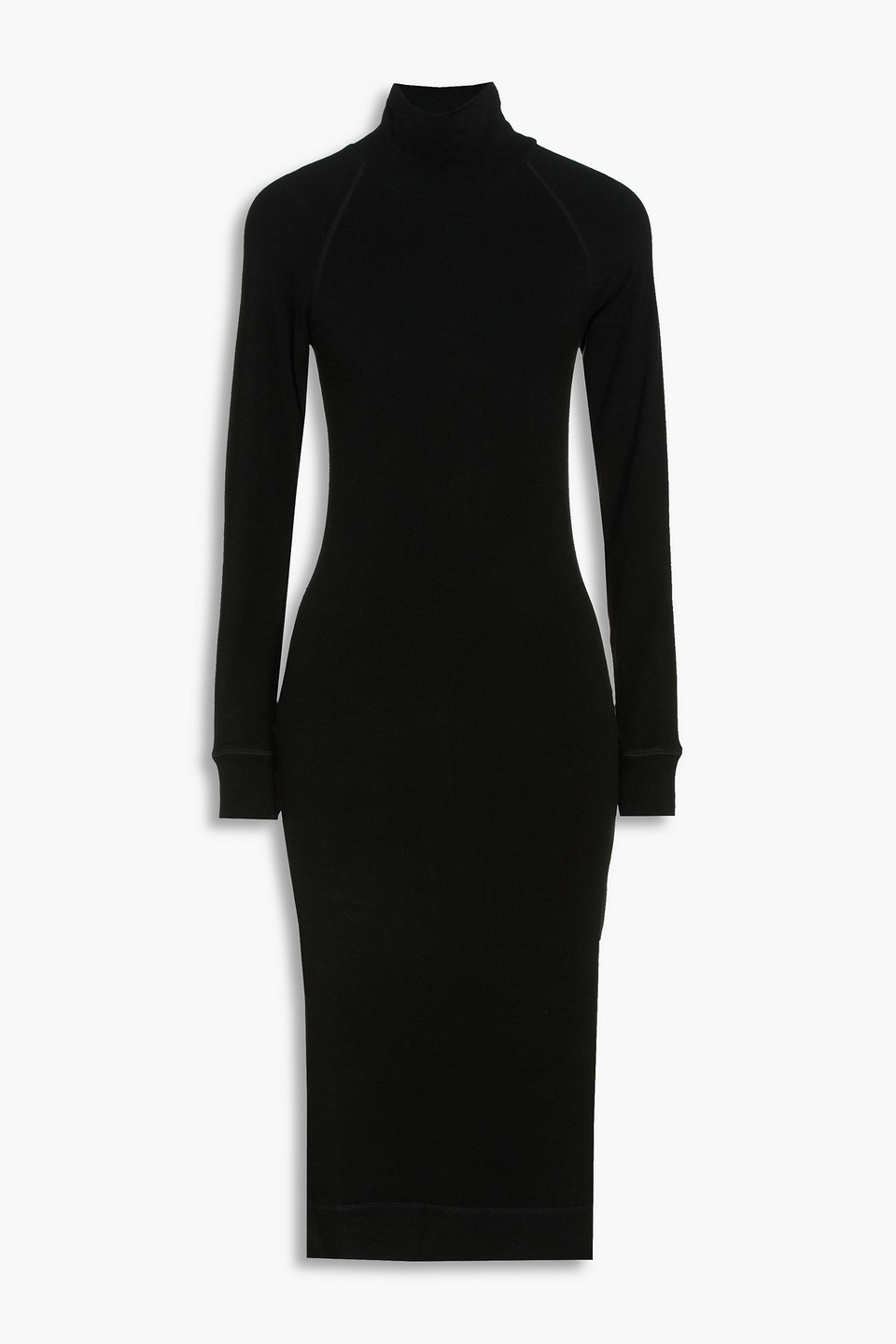 James Perse Stretch-jersey Turtleneck Dress In Black