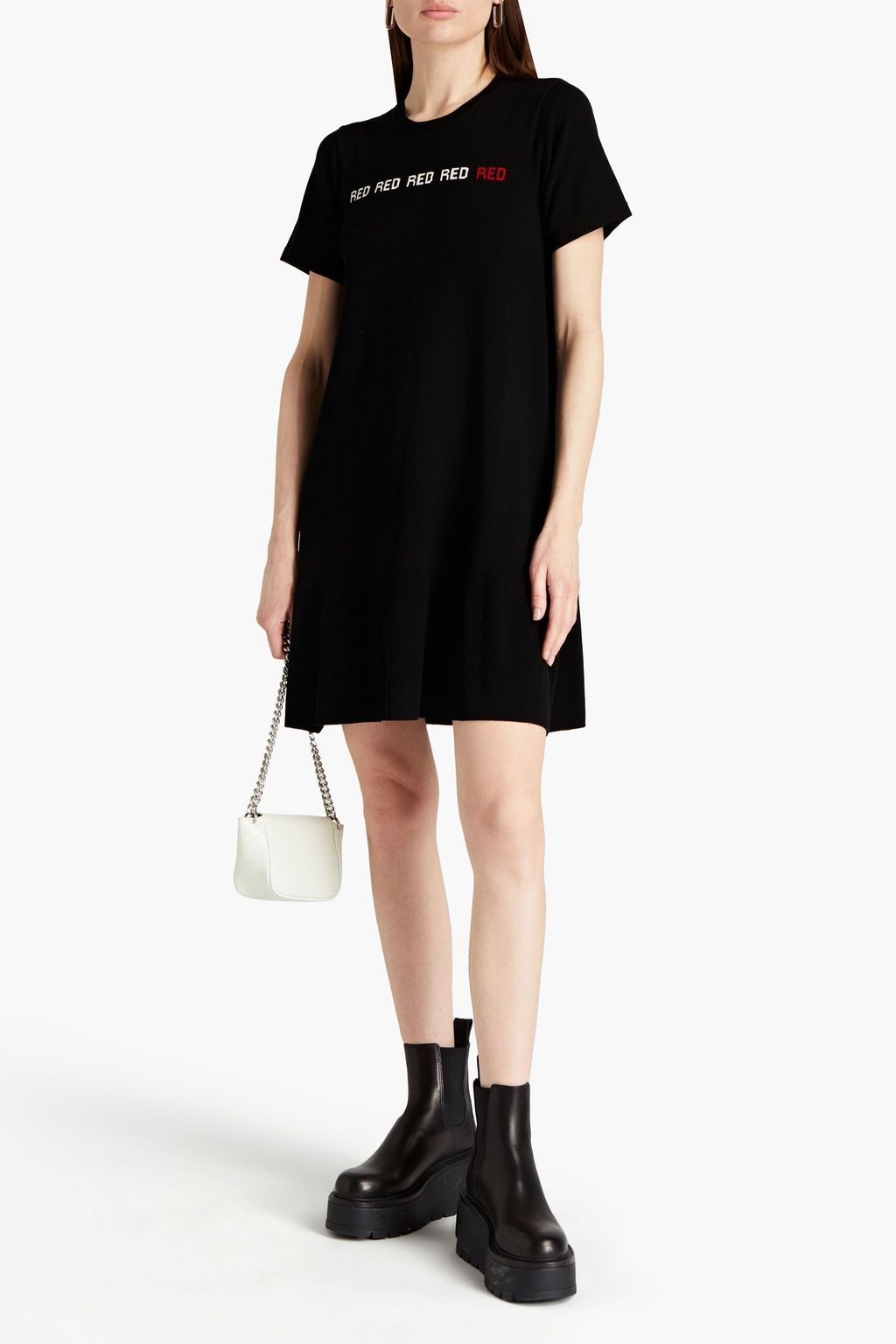REDVALENTINO Intarsia-knit mini dress
