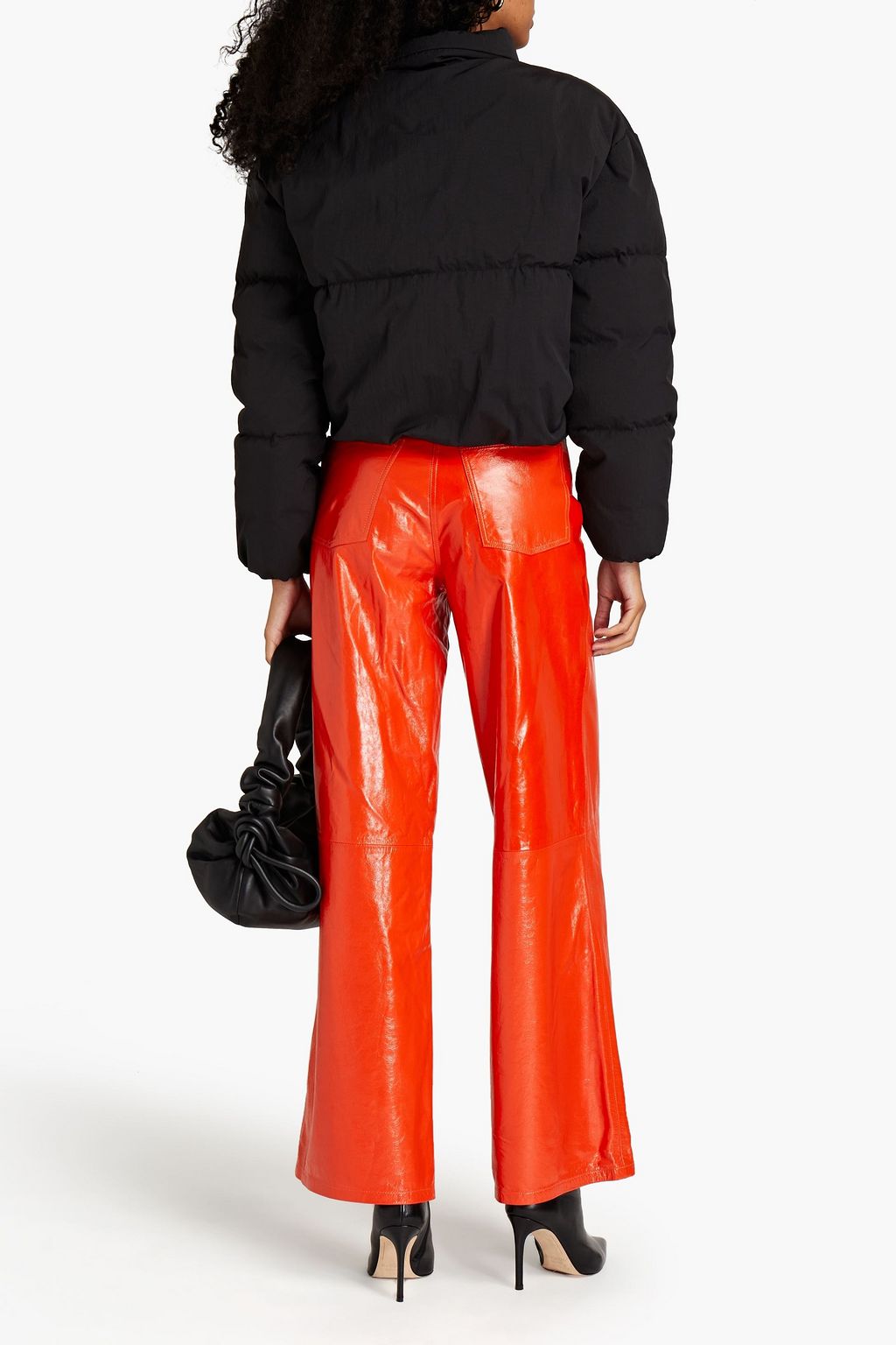 MAGDA BUTRYM Leather-trimmed quilted shell down jacket