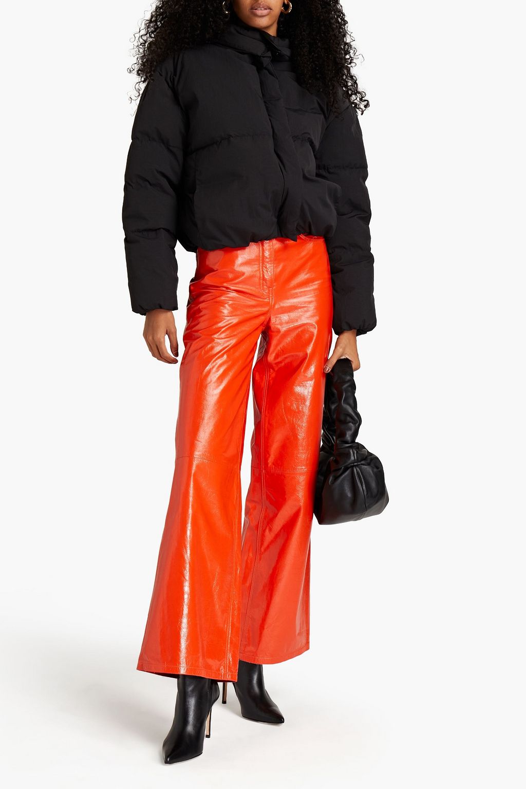 MAGDA BUTRYM Leather-trimmed quilted shell down jacket