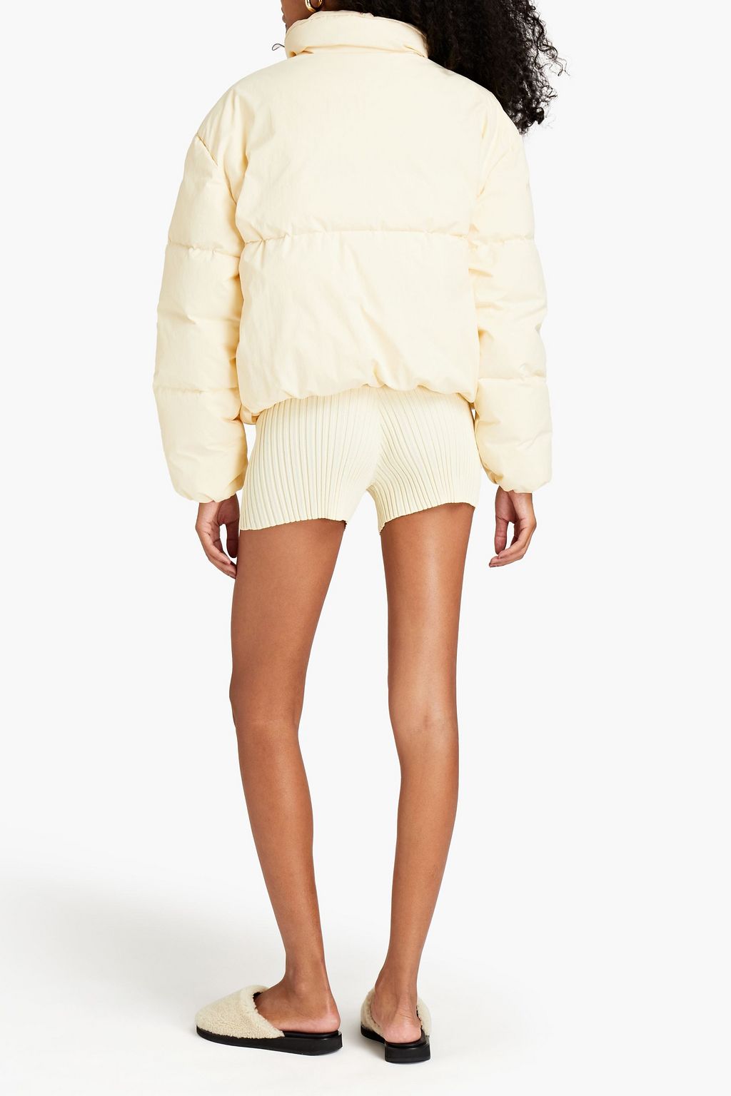 MAGDA BUTRYM Leathertrimmed quilted shell down jacket THE