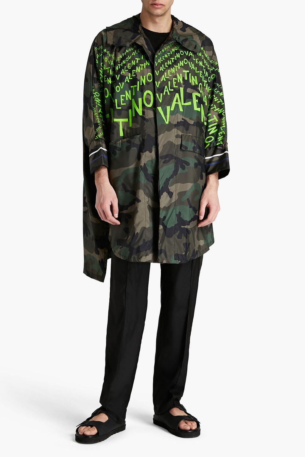VALENTINO GARAVANI Printed shell hooded raincoat