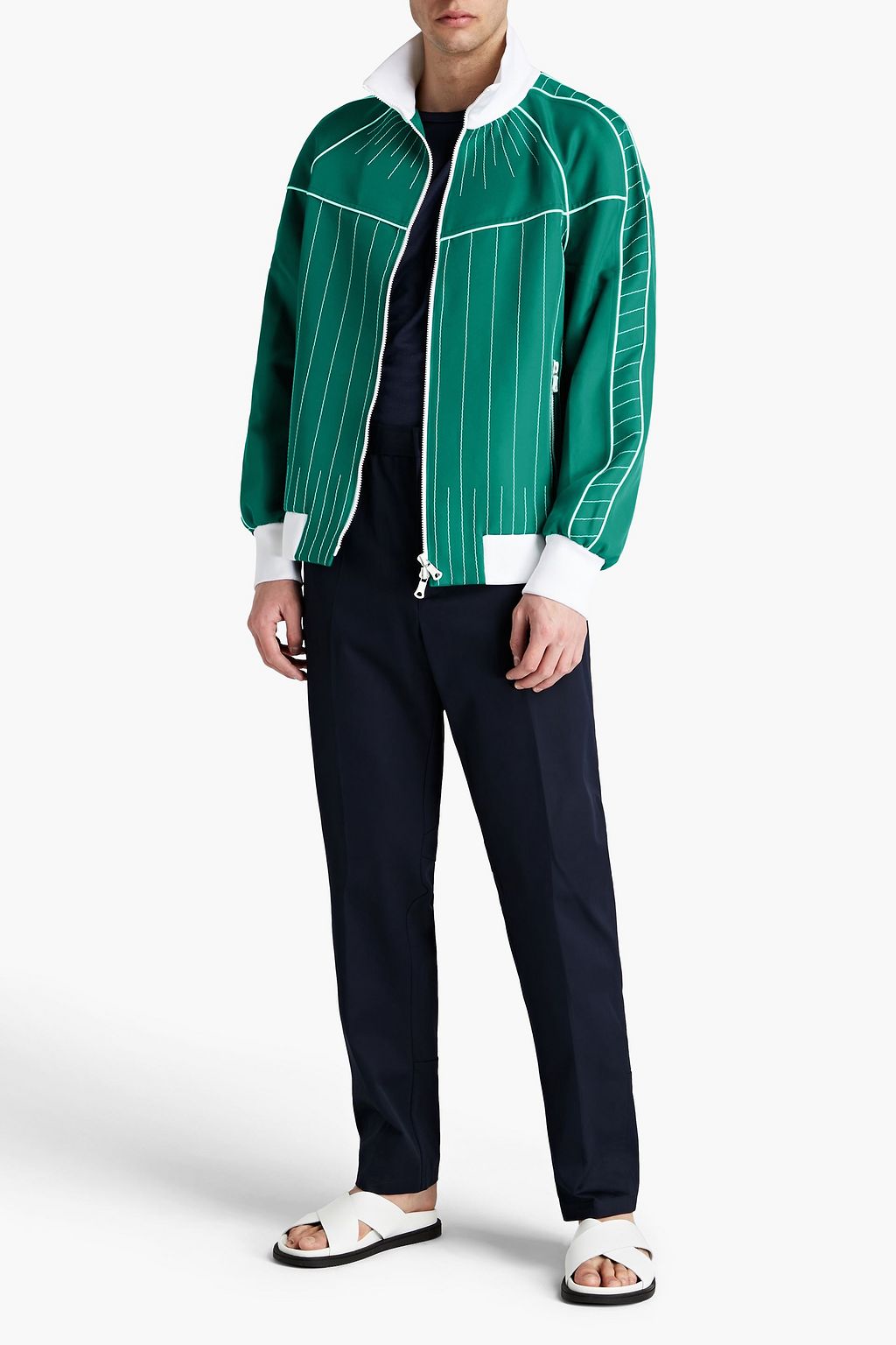 VALENTINO Topstitched twill track jacket