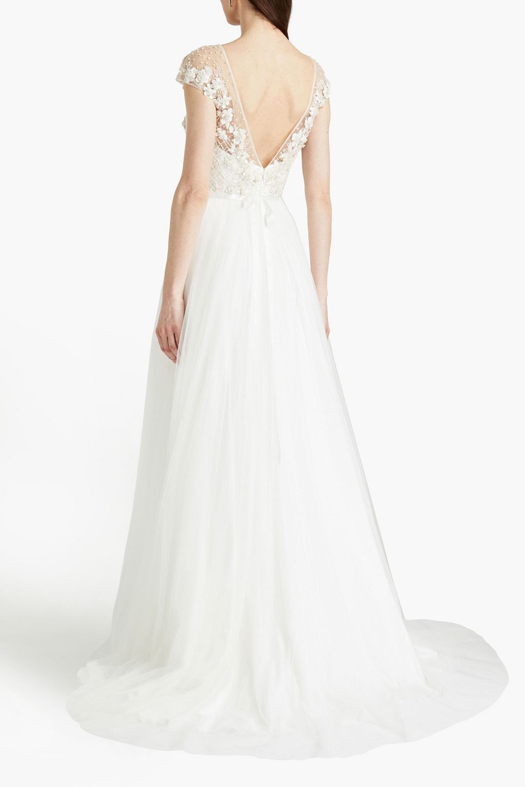 THEIA Rosetta gathered embellished tulle bridal gown