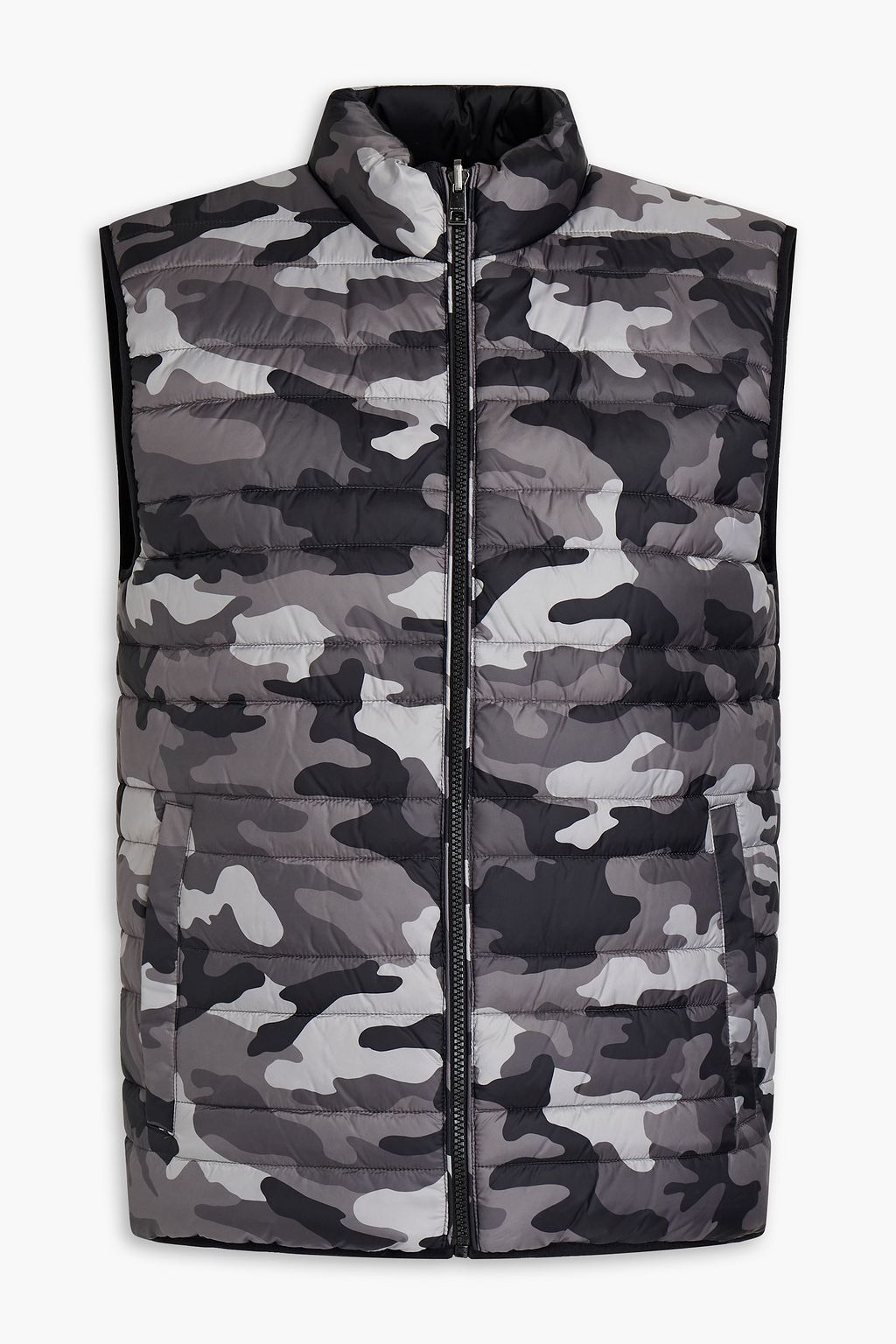 Dark gray Reversible camouflage-print quilted shell down vest | MICHAEL KORS  | THE OUTNET