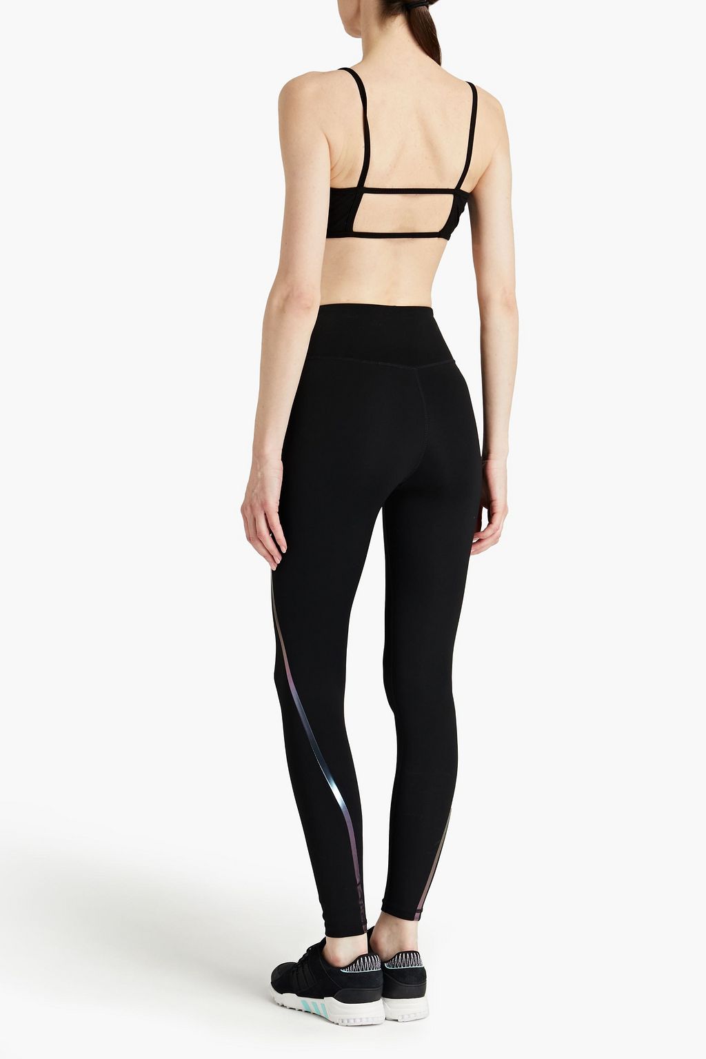 ADAM SELMAN SPORT 리브 컷아웃 스트레치 브라 탑