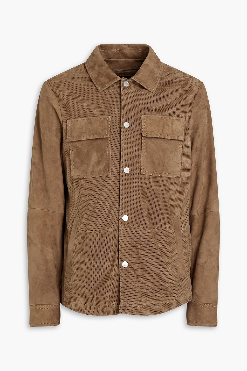 MICHAEL KORS Perforated suede overshirt | Sale up to 70% off | THE OUTNET