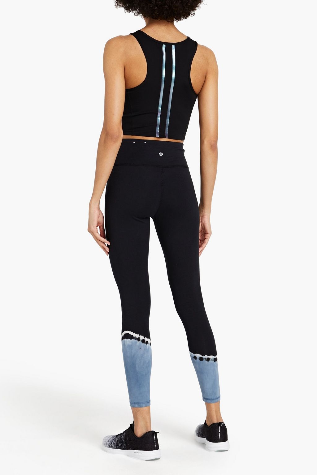 DKNY Cropped printed stretch-cotton jersey leggings