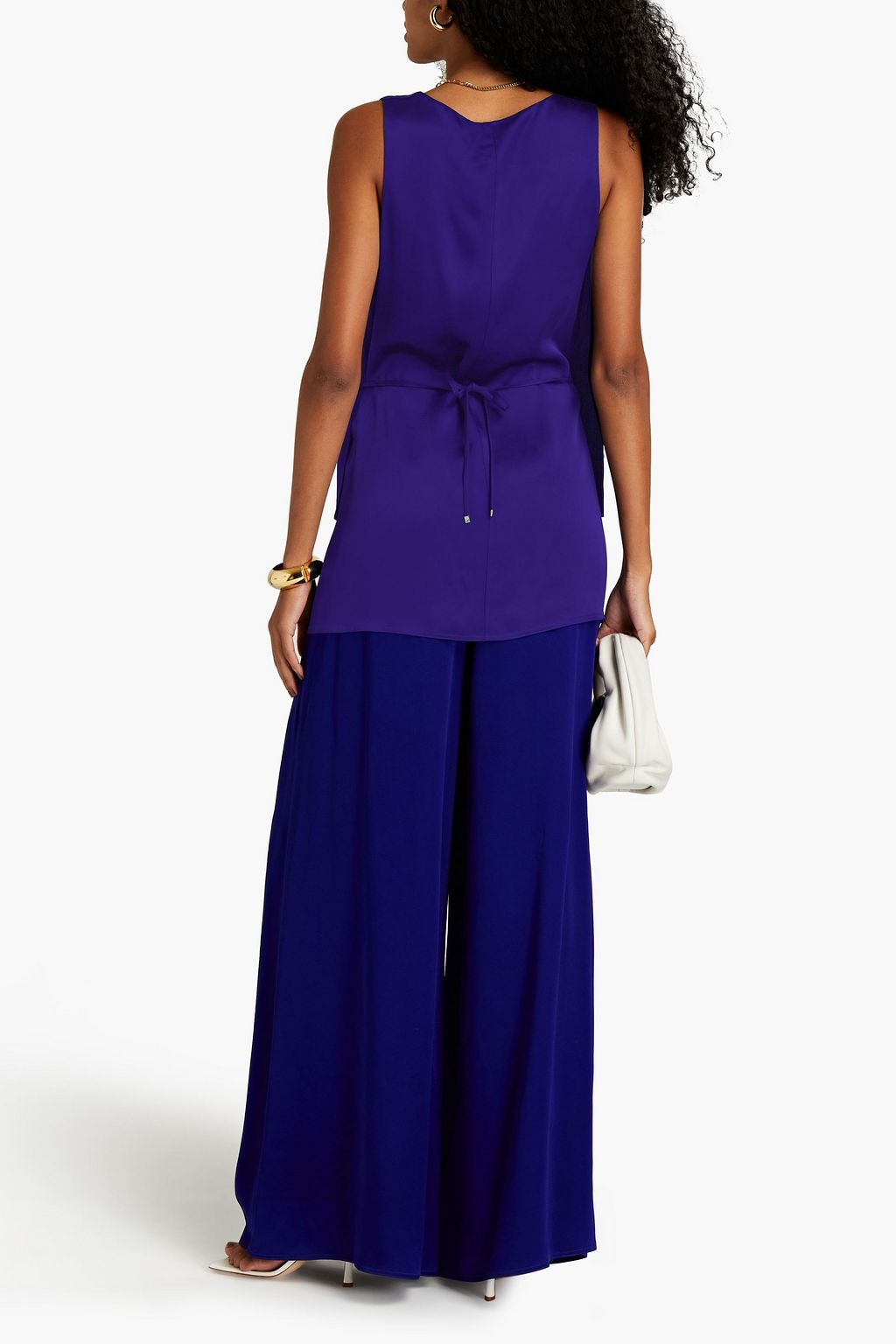 ROSETTA GETTY Layered satin-crepe top