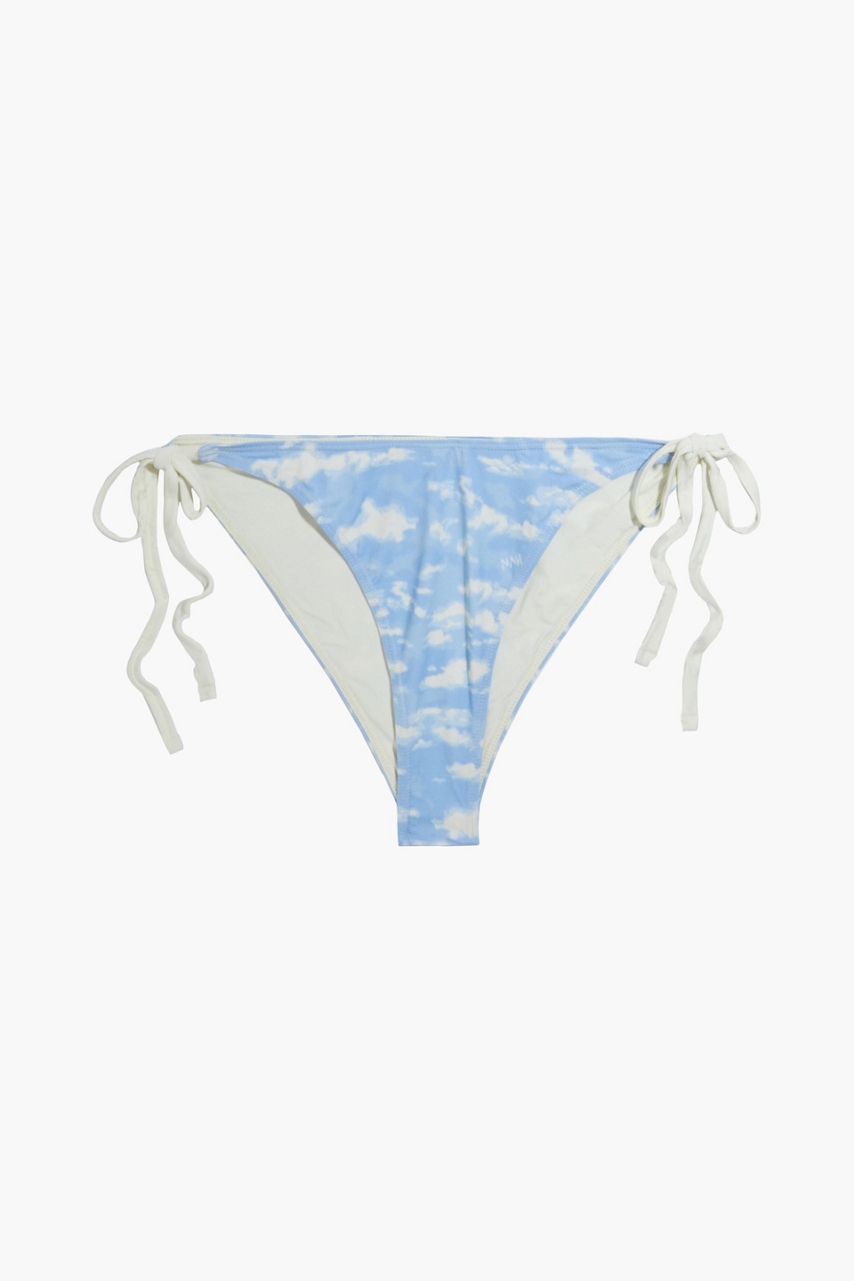 Hvn Printed Low-rise Bikini Briefs In Light Blue