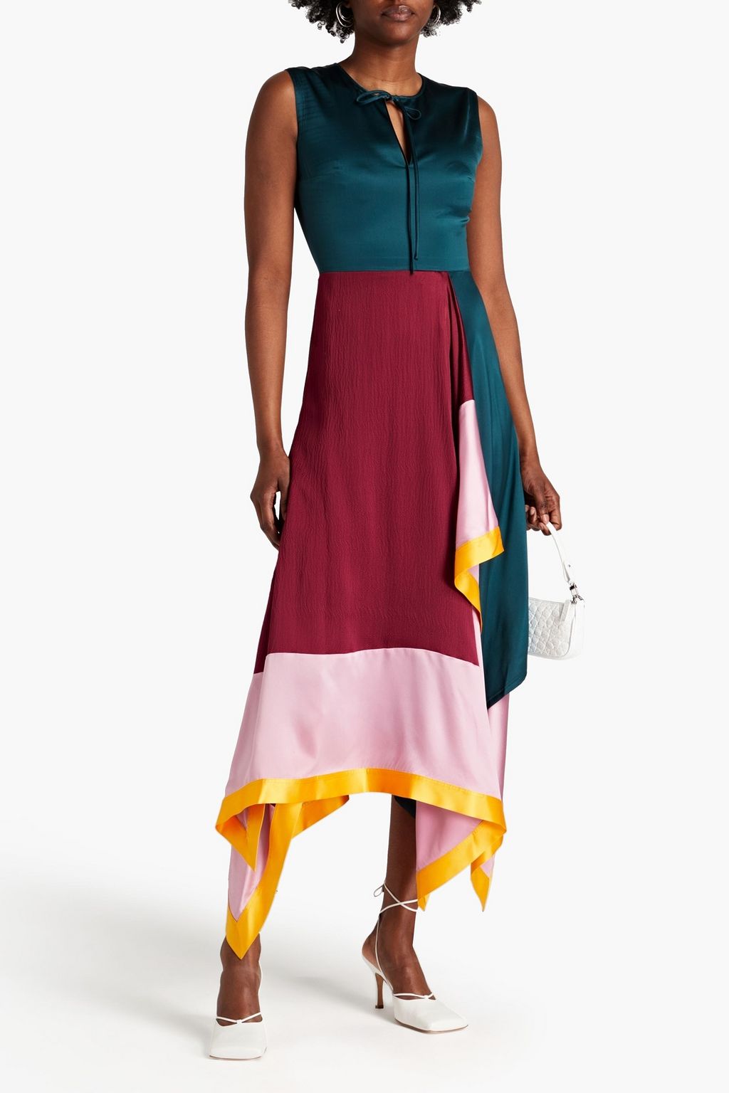 ROKSANDA Color-block silk-satin maxi dress | Sale up to 70% off | THE OUTNET