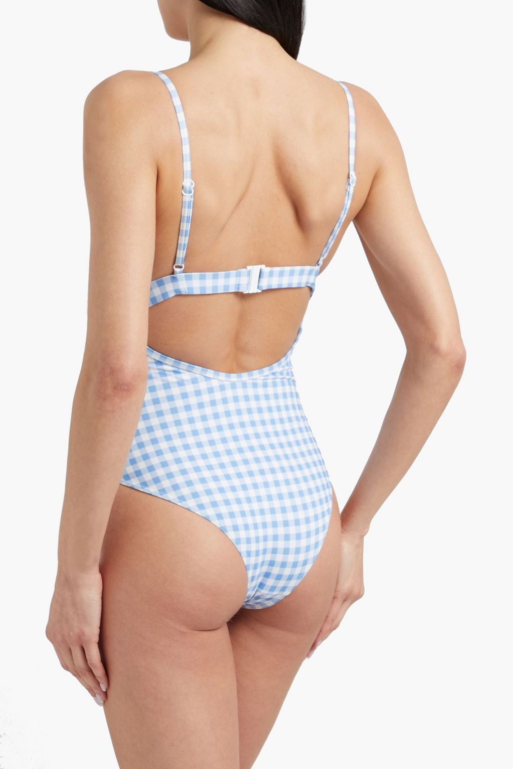 HVN Cutout gingham swimsuit