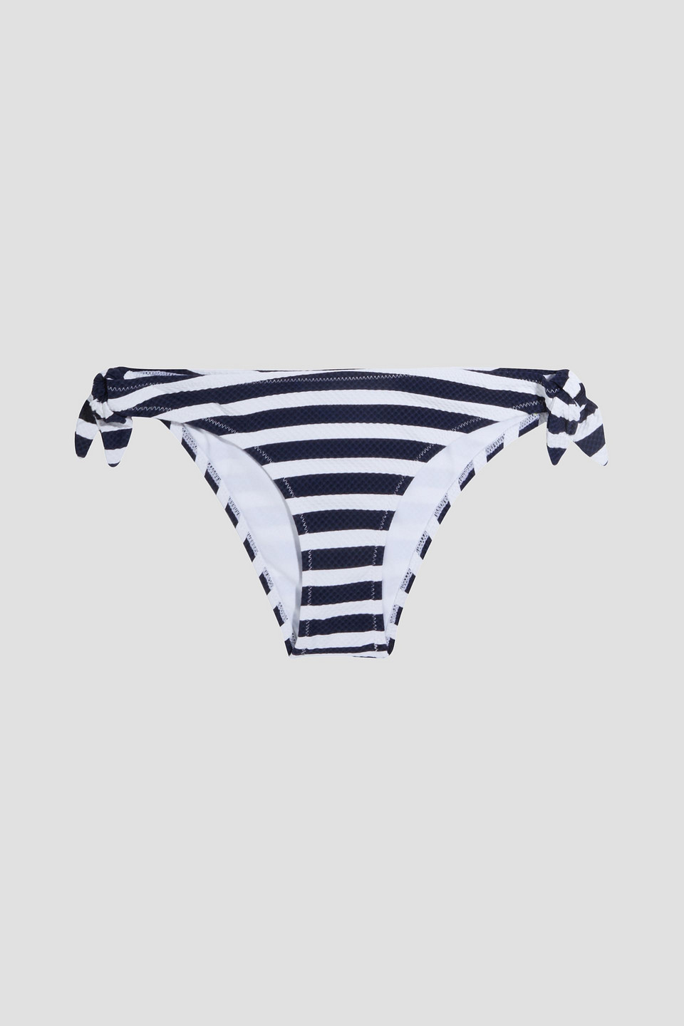 Heidi Klein Striped Stretch-seersucker Low-rise Bikini Briefs In White