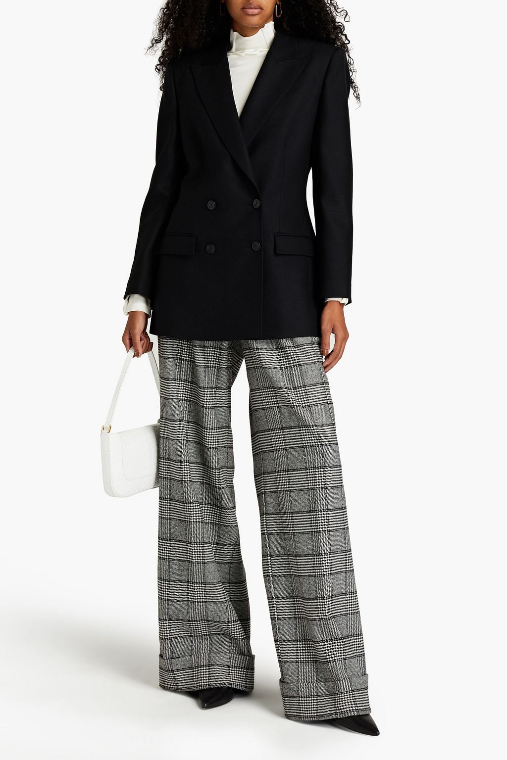 ALBERTA FERRETTI Double-breasted stretch-wool twill blazer
