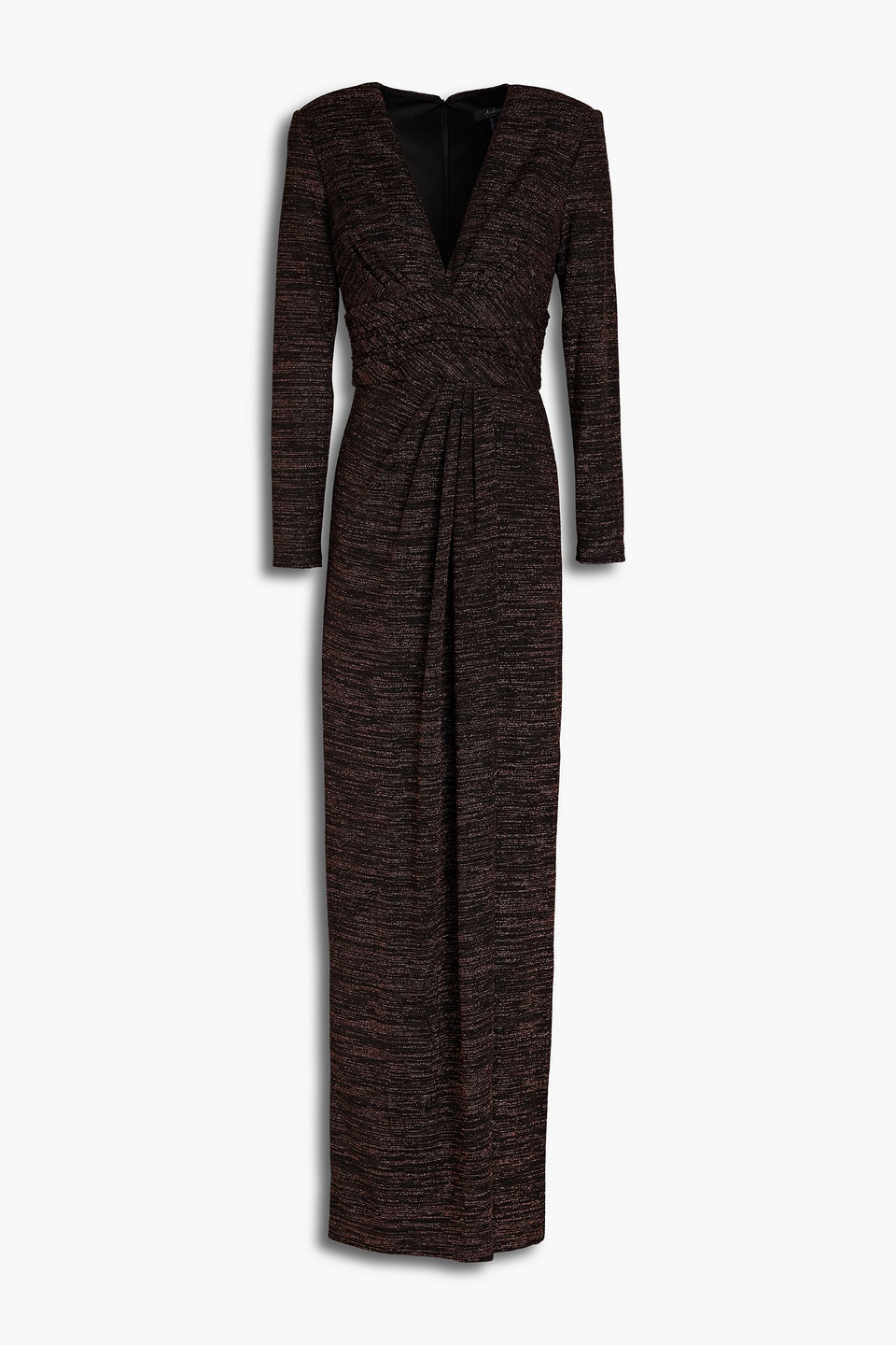 Aidan Mattox Metallic knitted maxi dress