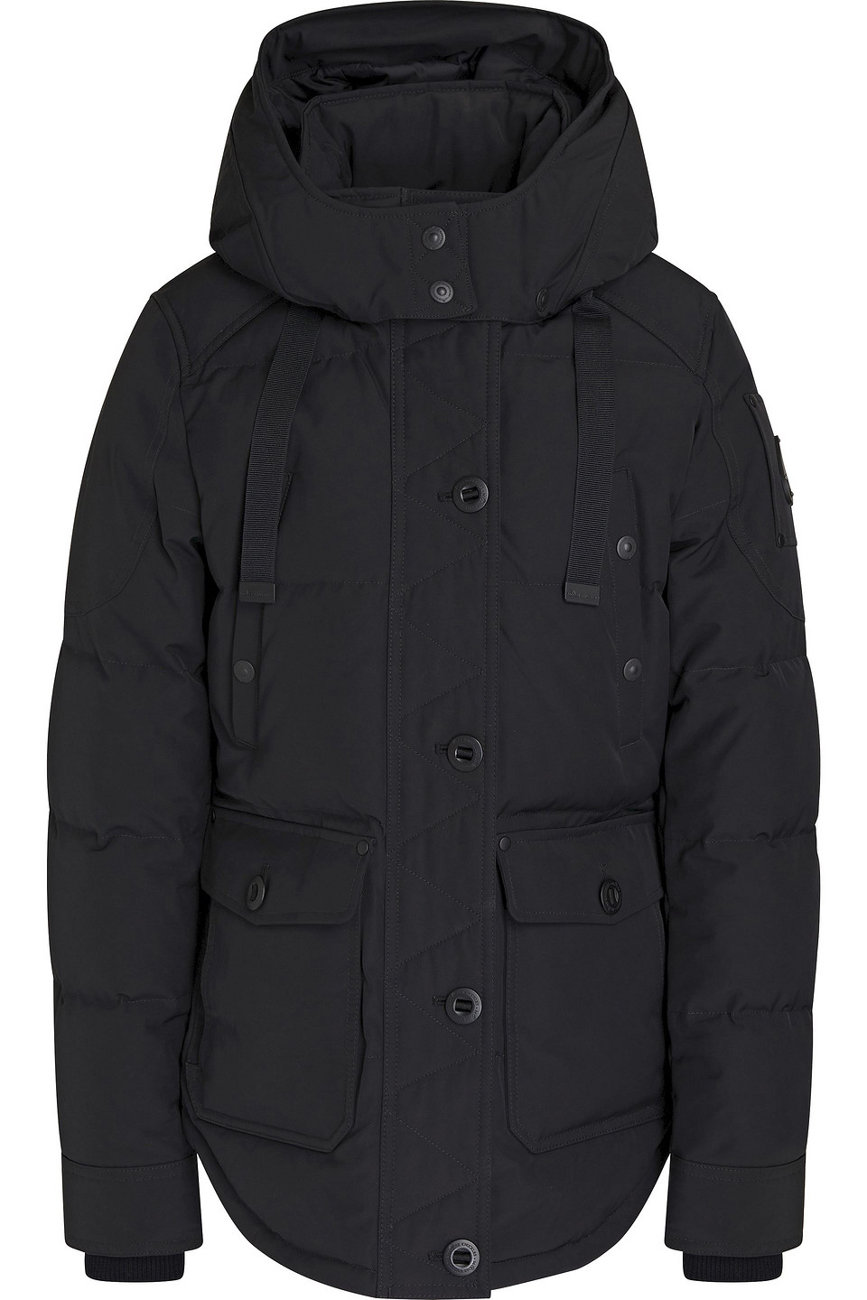Moose Knuckles Godbout Shell Hooded Down Jacket In Black
