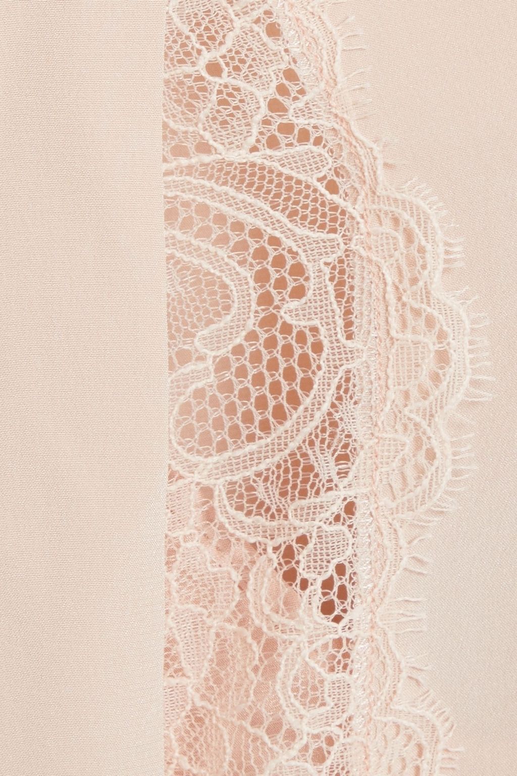 REDVALENTINO Pussy-bow lace-paneled silk crepe de chine blouse