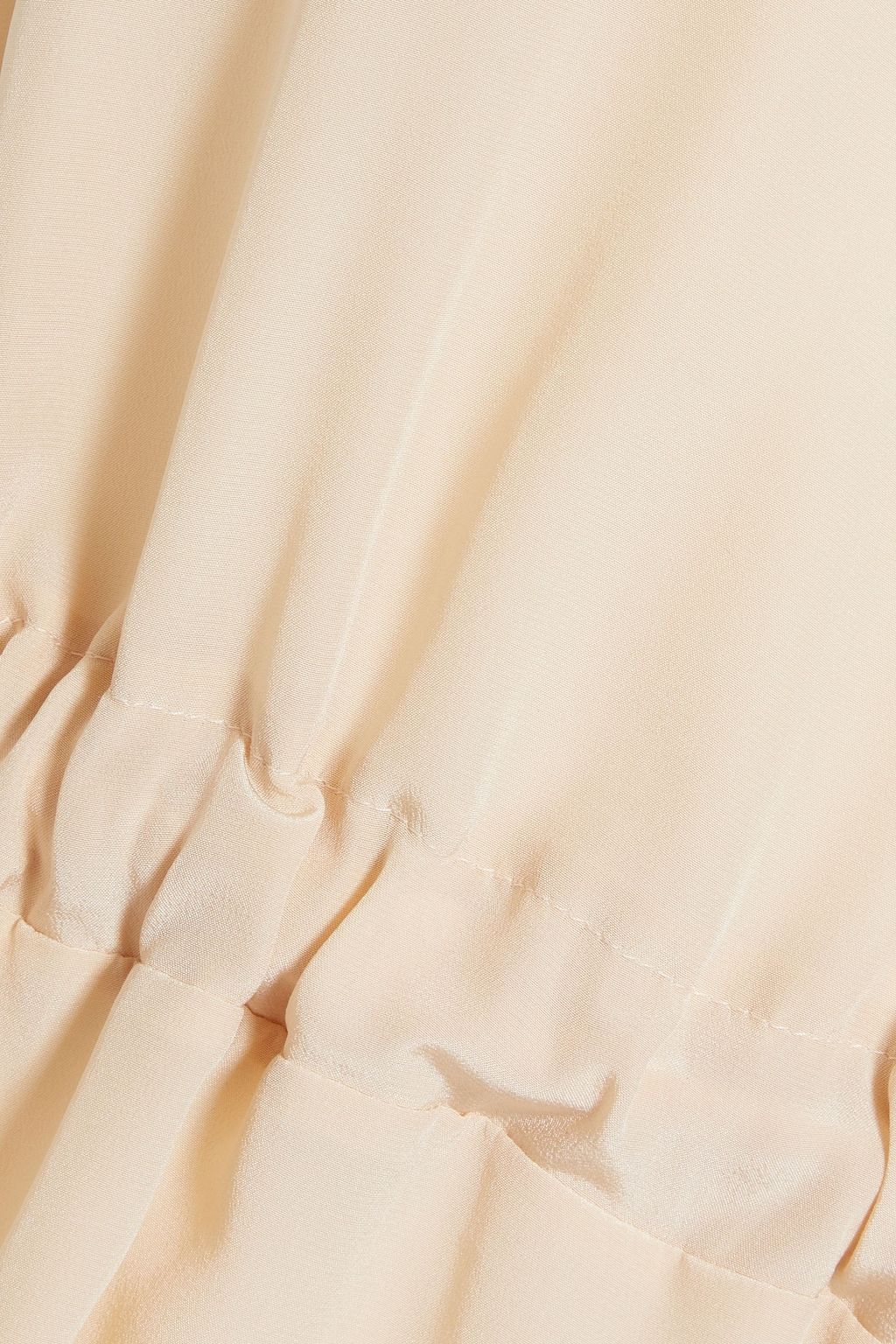 REDVALENTINO Gathered bow-detailed silk crepe de chine top