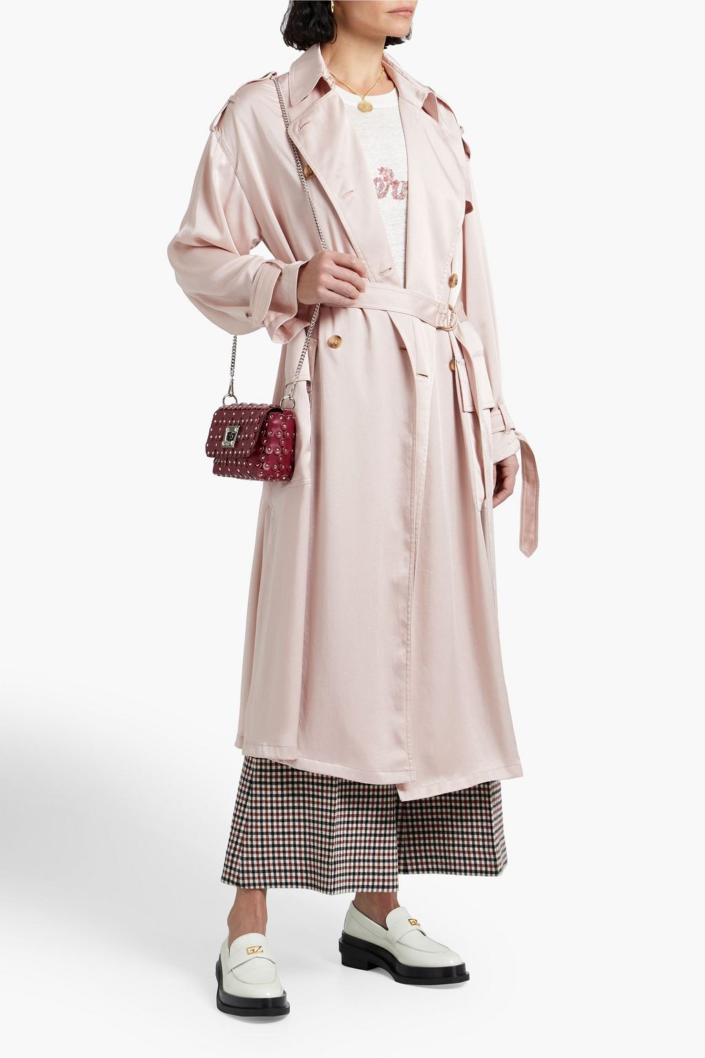 REDVALENTINO Belted satin trench coat