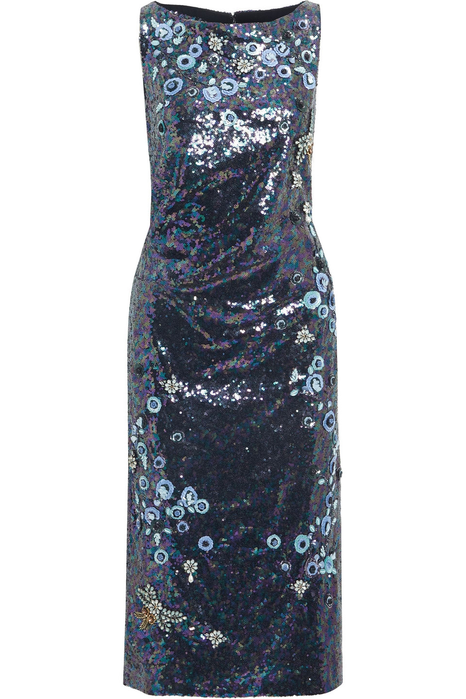 Embellished crepe midi dress