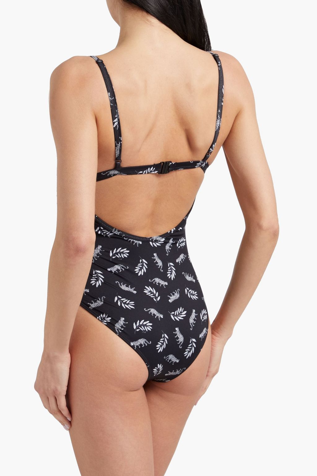 HVN Cutout printed swimsuit