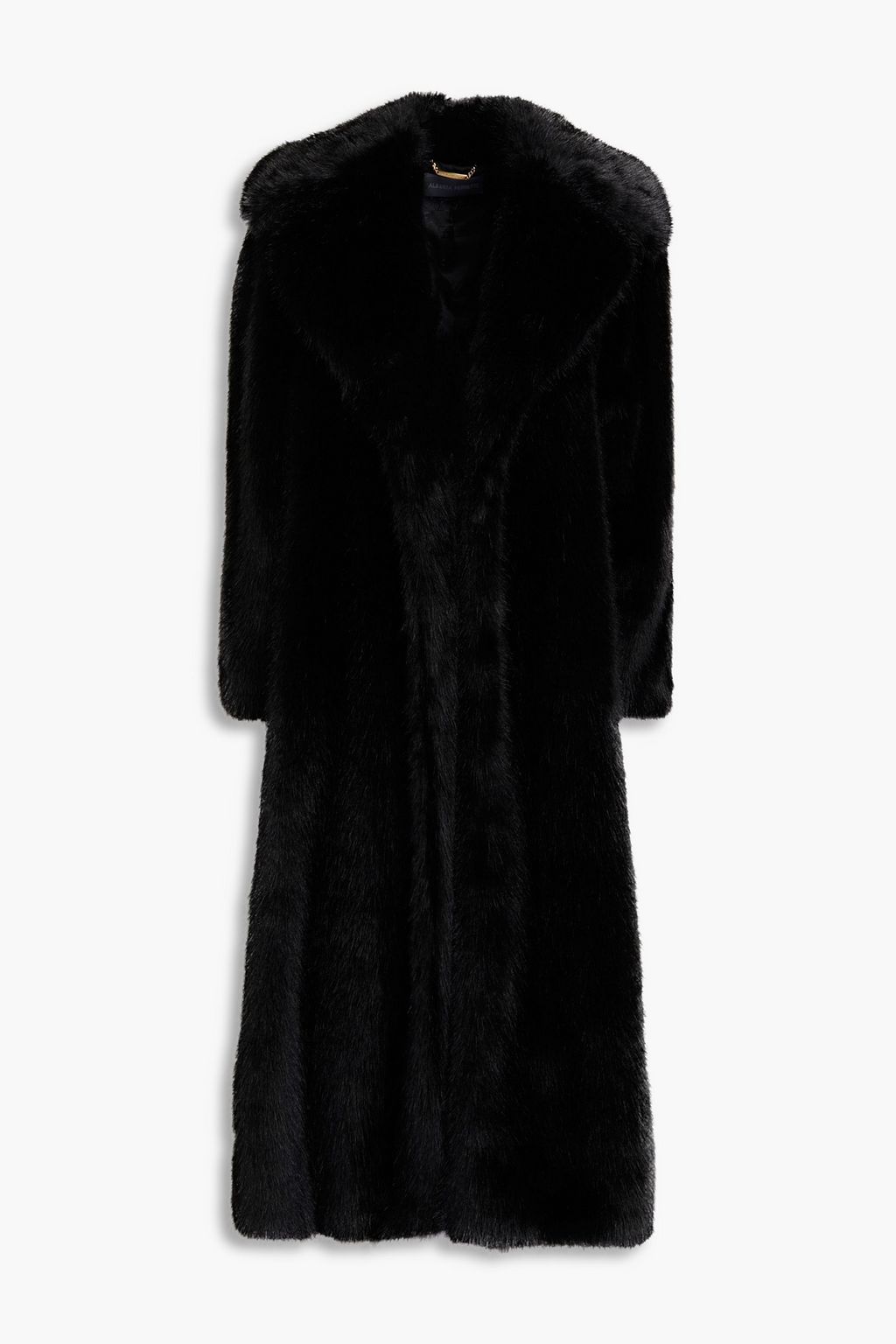 designer black faux fur coat