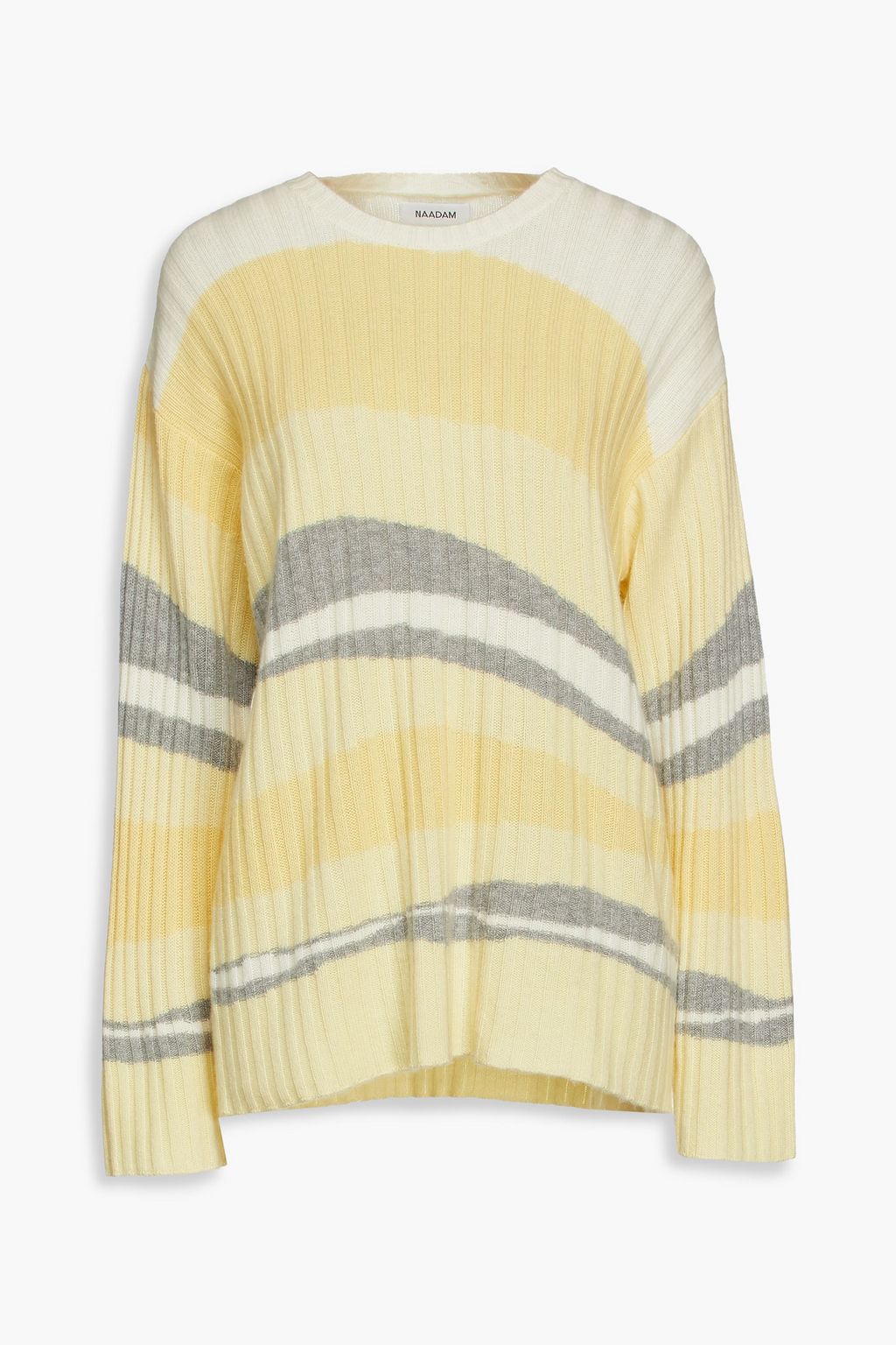 Pastel yellow Ribbed striped wool and 