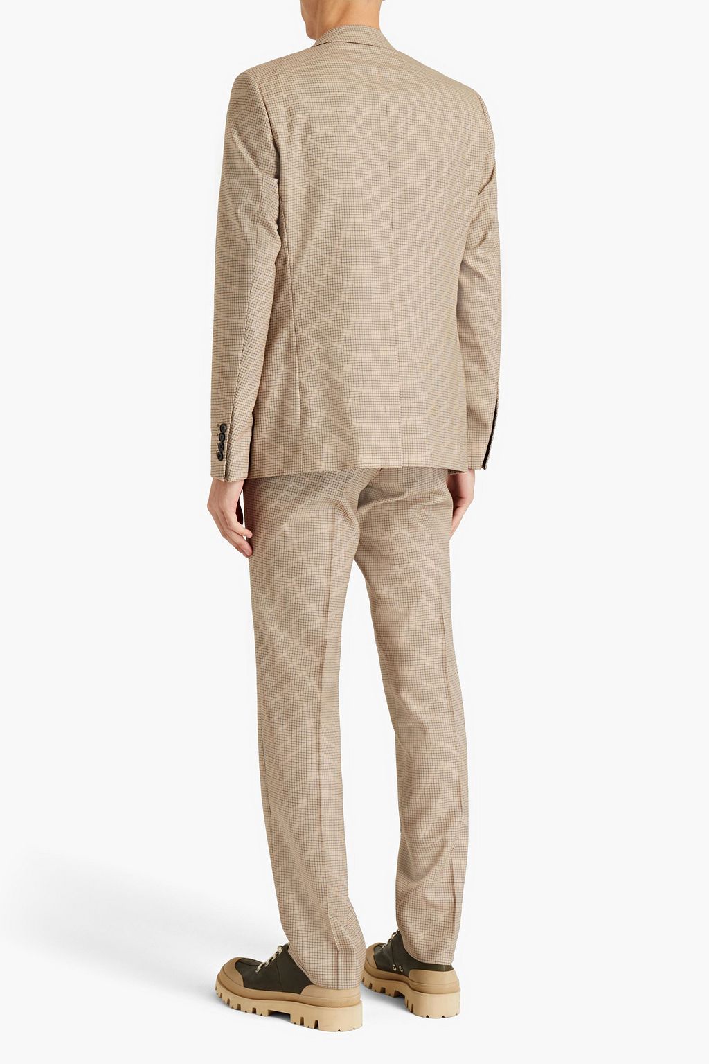 SANDRO Gingham wool-canvas suit jacket