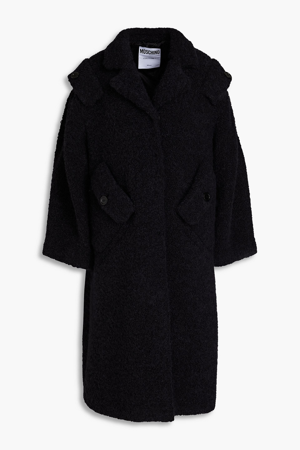 Moschino Alpaca-blend Bouclé Coat In Black