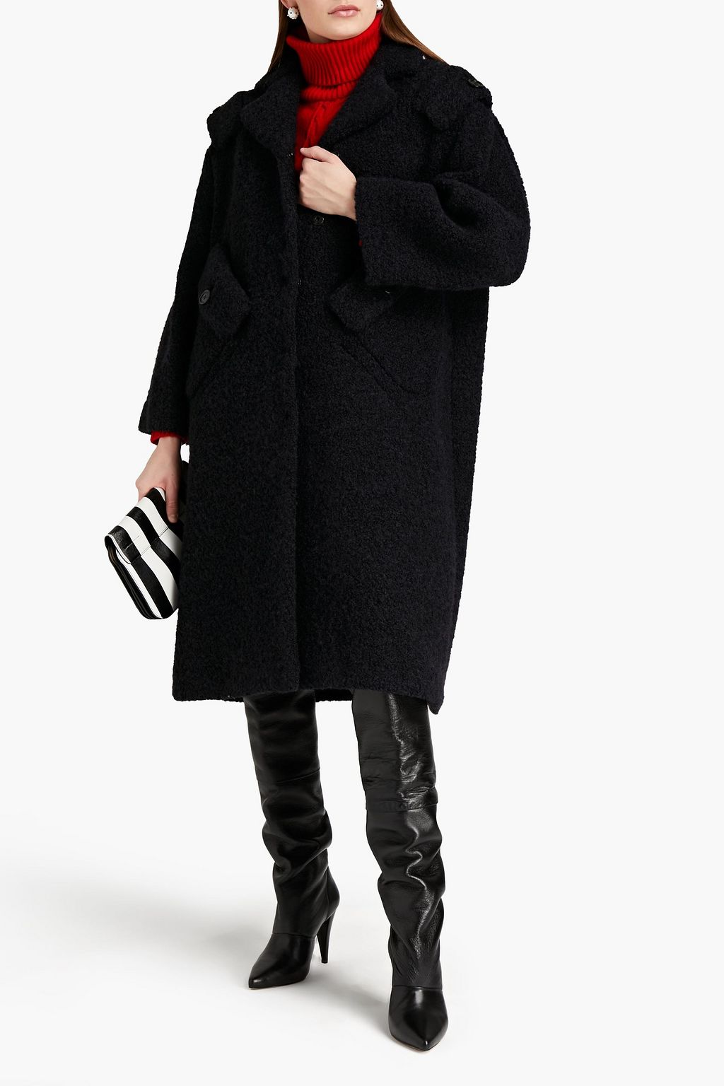 MOSCHINO Alpaca-blend bouclé coat