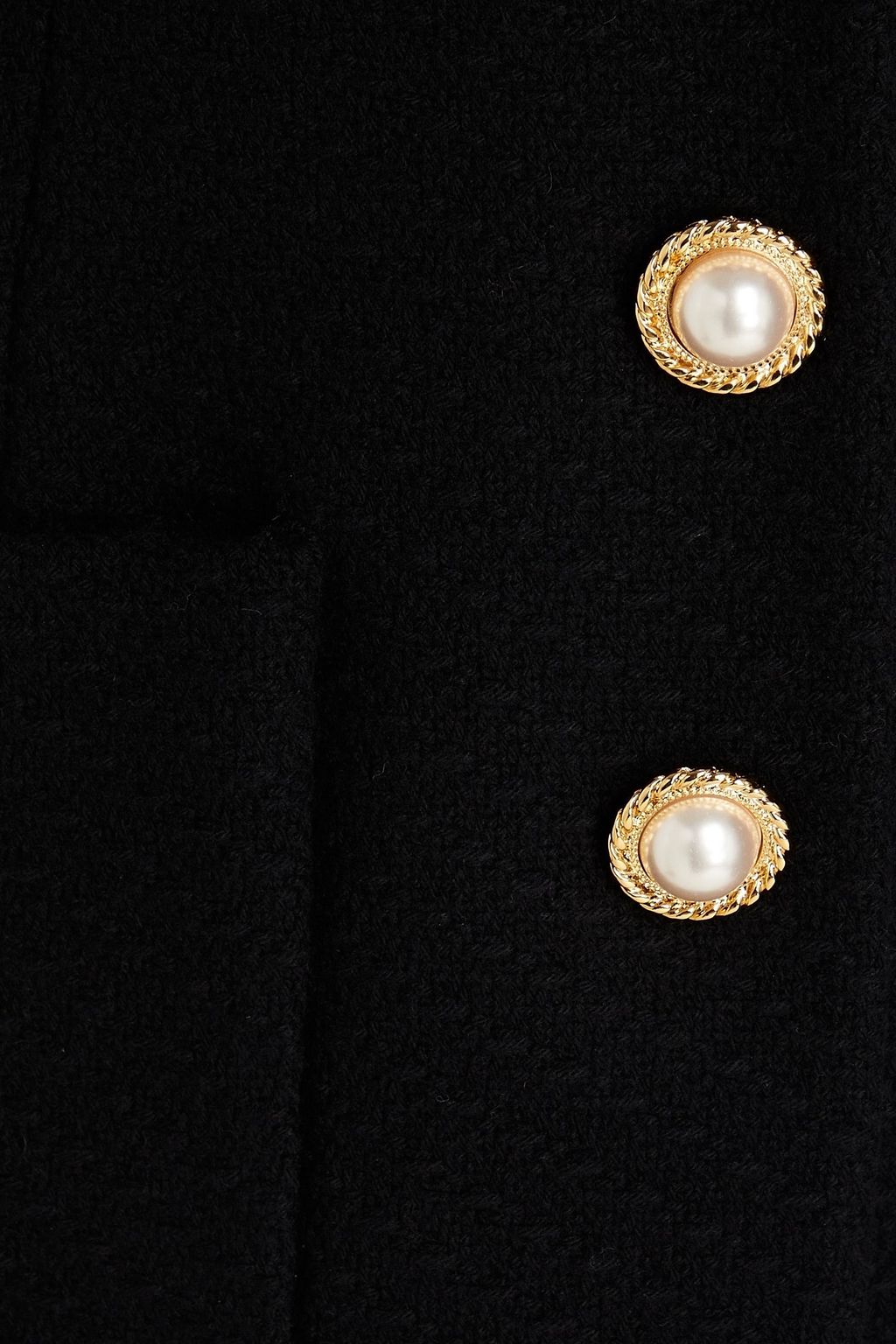 MOSCHINO Embellished wool-blend tweed coat