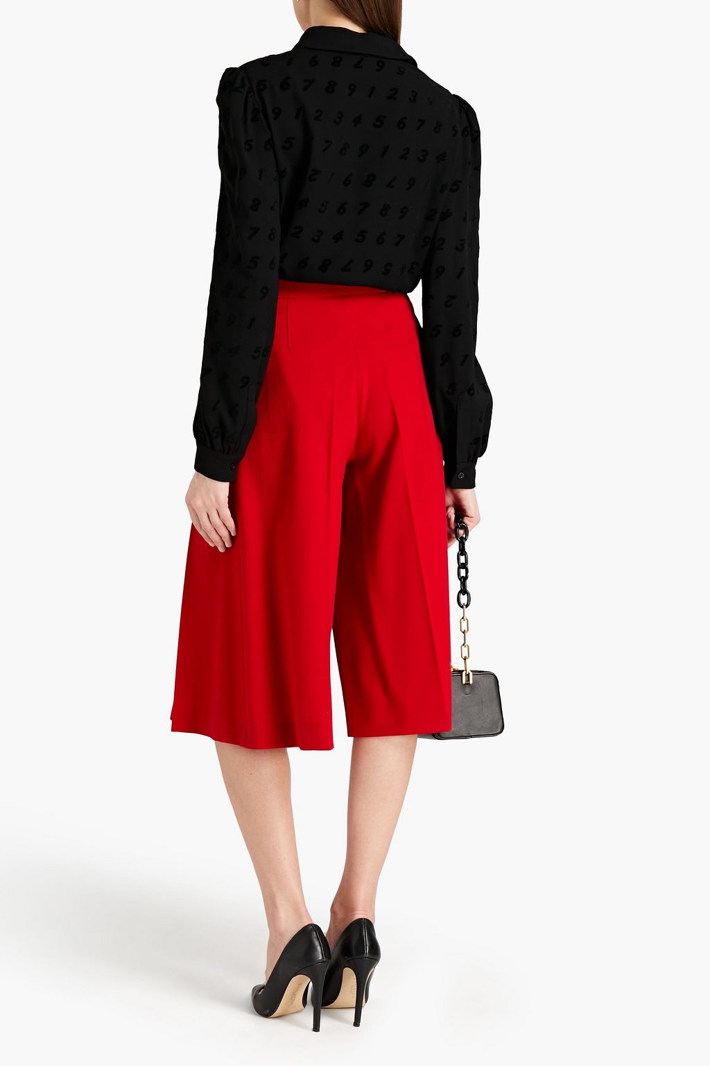 MOSCHINO Flocked printed crepe shirt