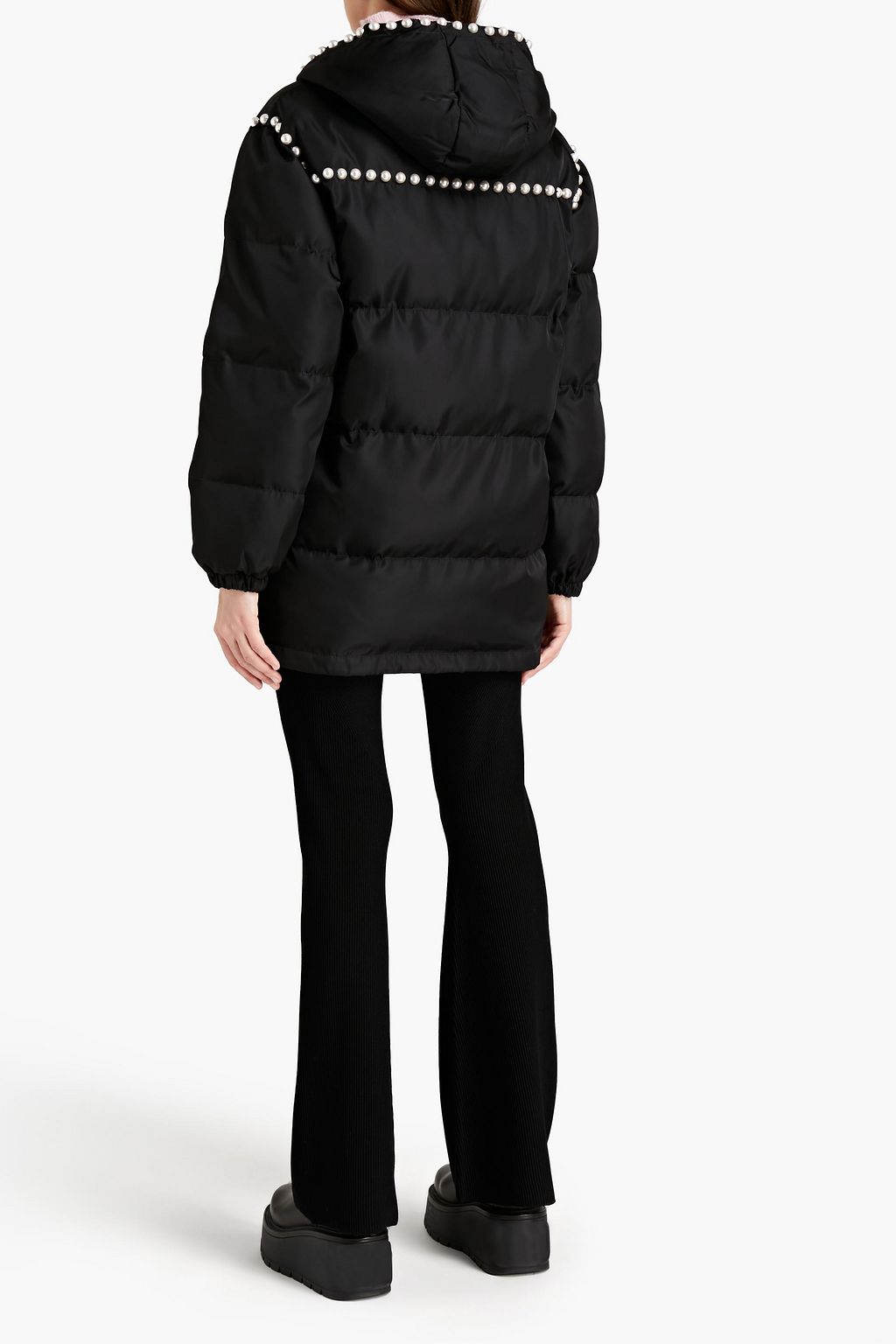 MOSCHINO Jacke aus gestepptem Shell mit Kapuze und Verzierung