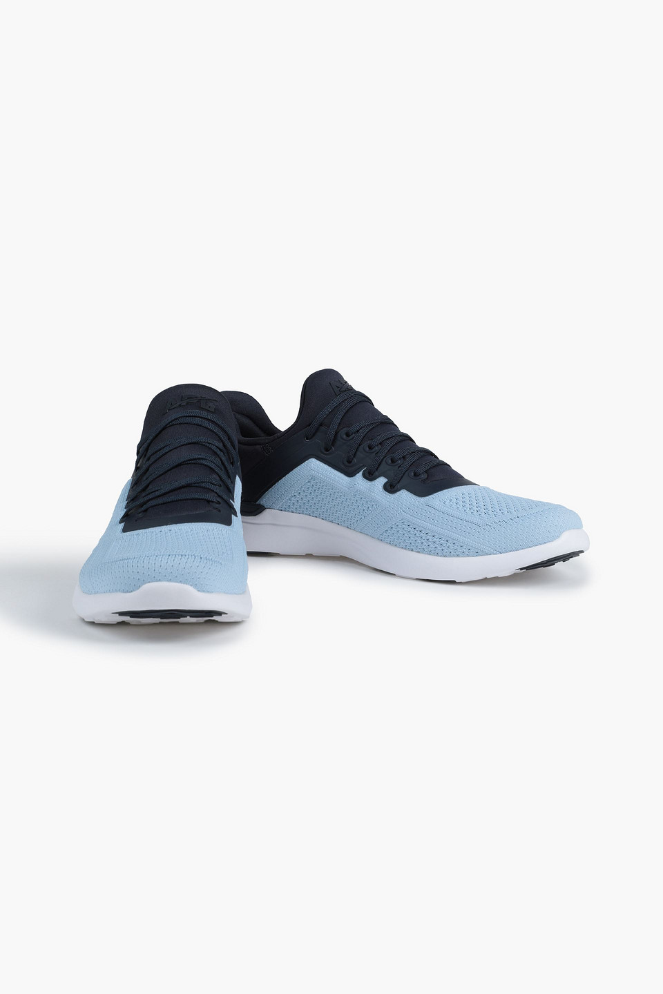 Apl Athletic Propulsion Labs Techloom Tracer Two-tone Mesh And Neoprene Running Trainers In Light Blue