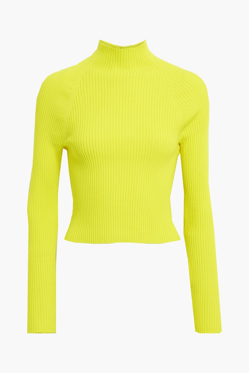 Yellow Irena ribbed wool-blend 