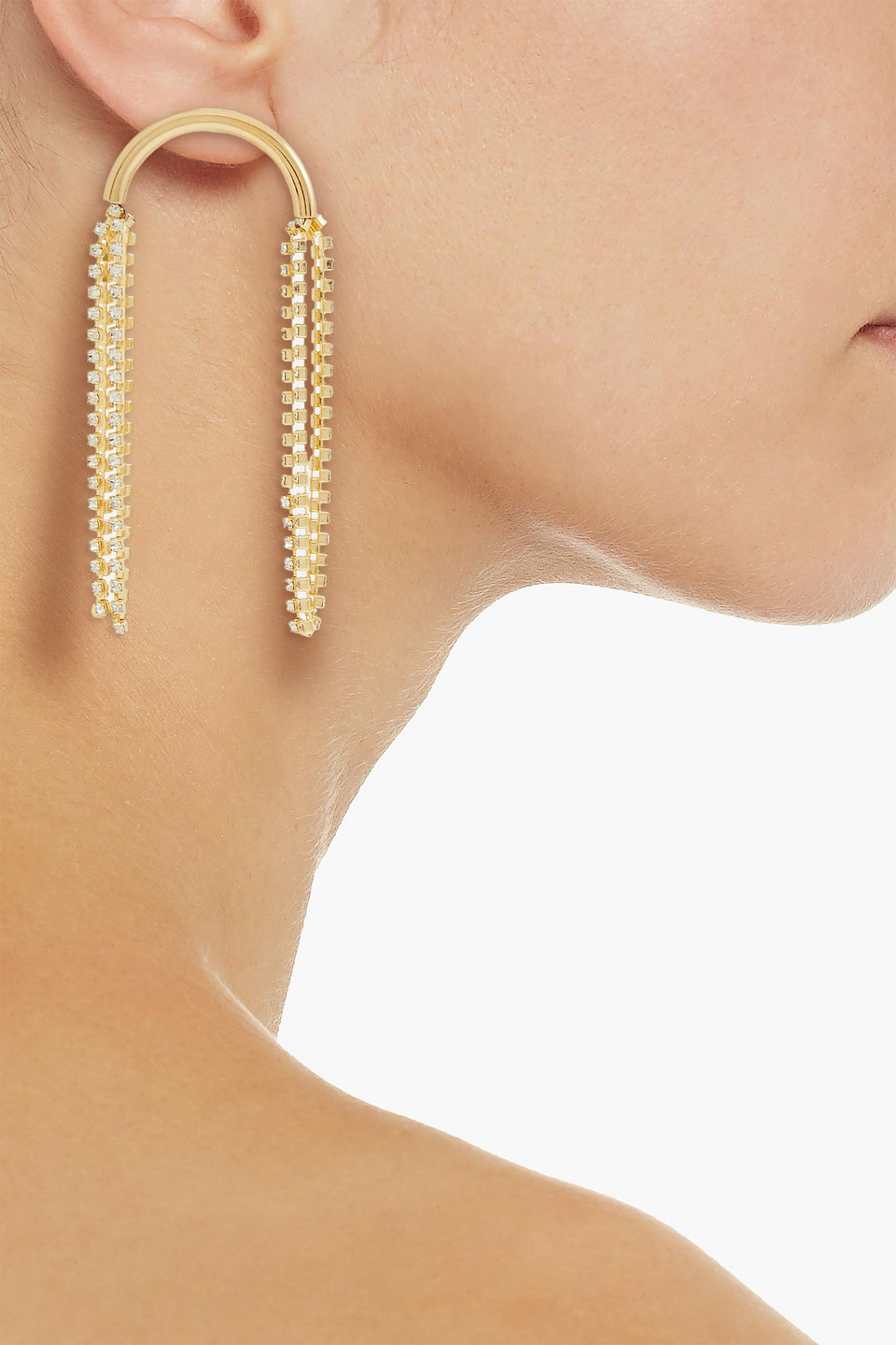ROSANTICA GOLD-TONE CRYSTAL EARRINGS 3074457345630490197