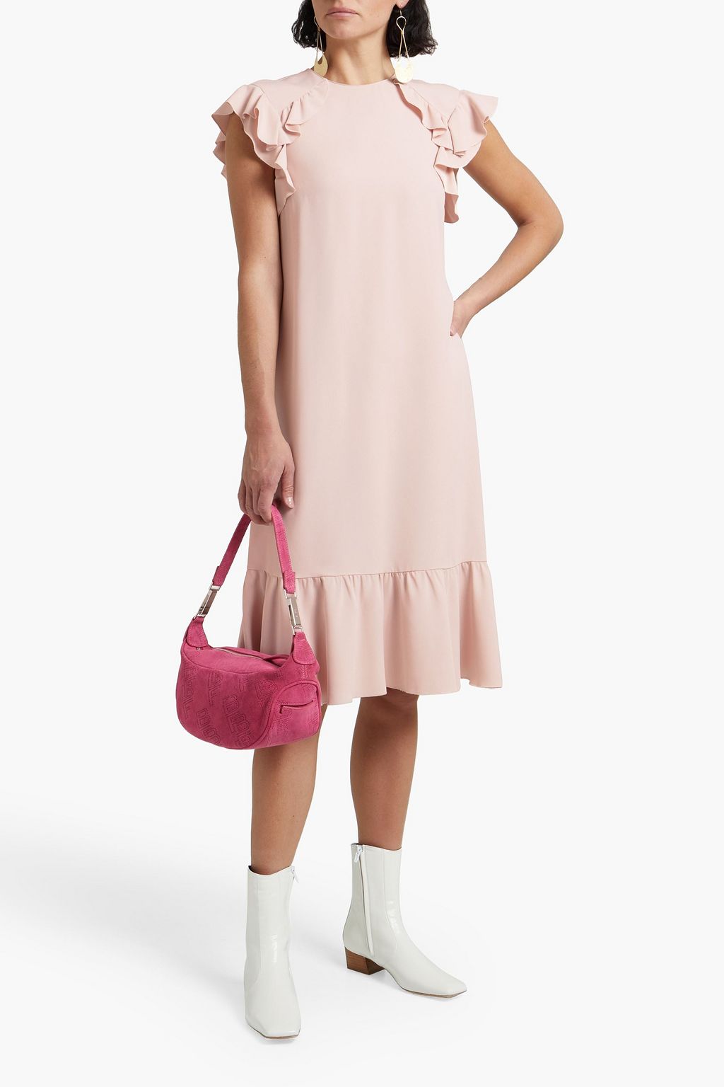 REDVALENTINO Ruffled crepe dress