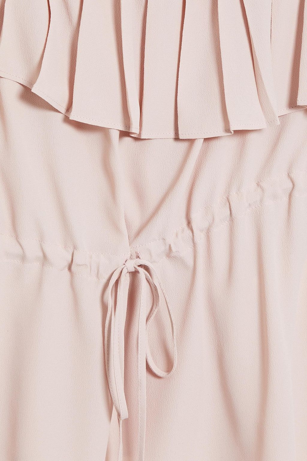 REDVALENTINO توب من قماش الكريب بتصميم مكشكش وغير متماثل