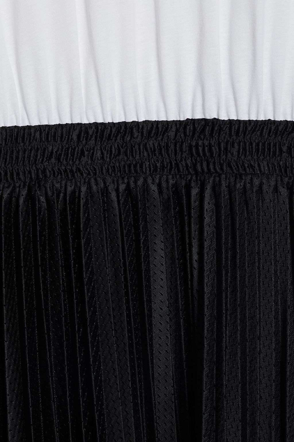 REDVALENTINO Pleated mesh, point d'esprit and cotton-jersey mini dress